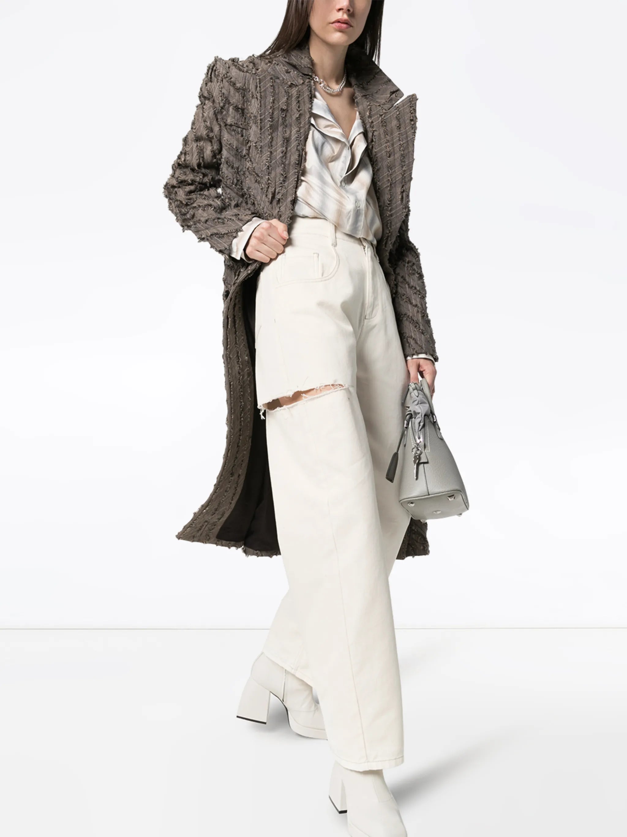 distressed straight-leg jeans