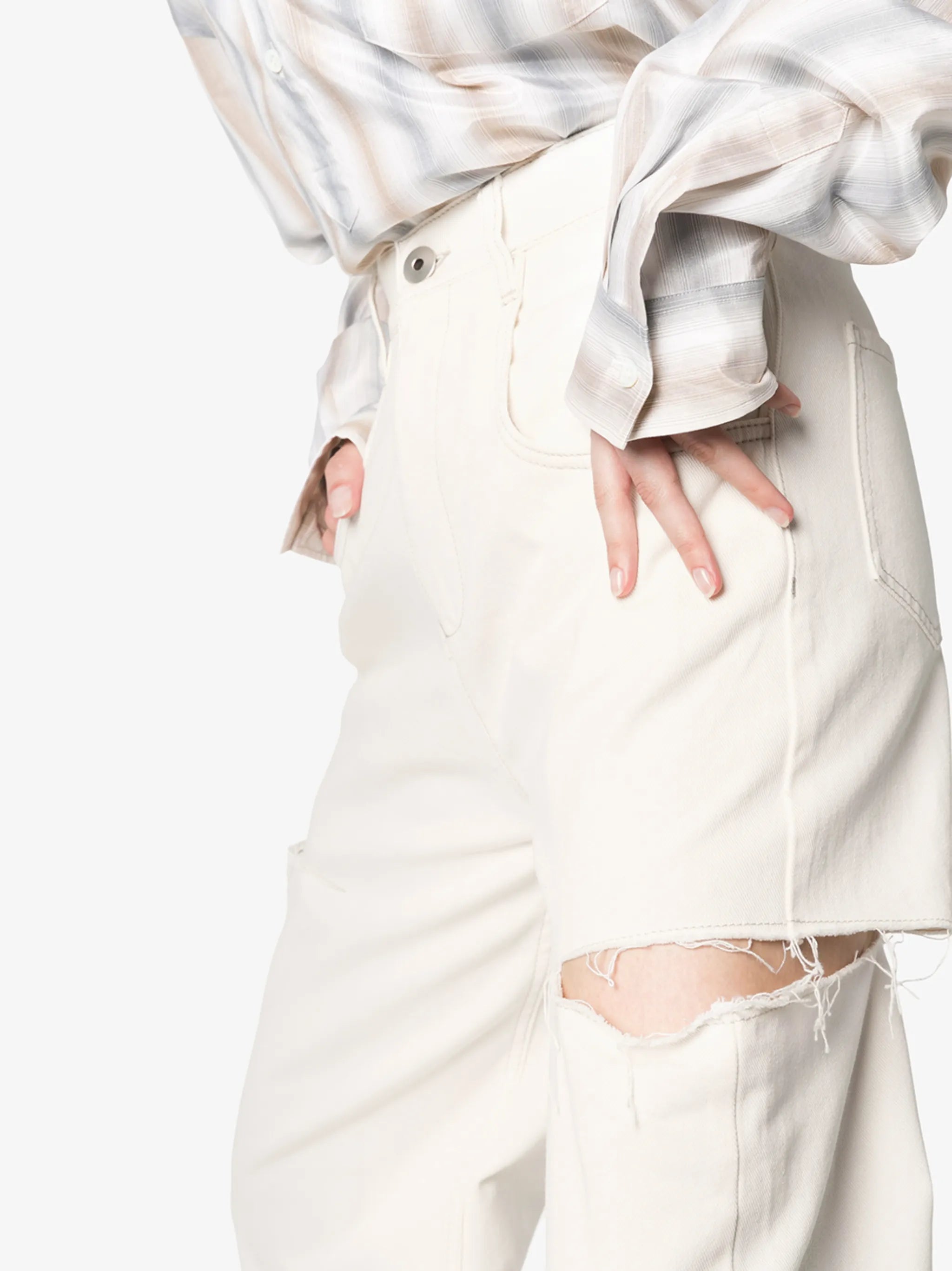 denim jeans with slash details