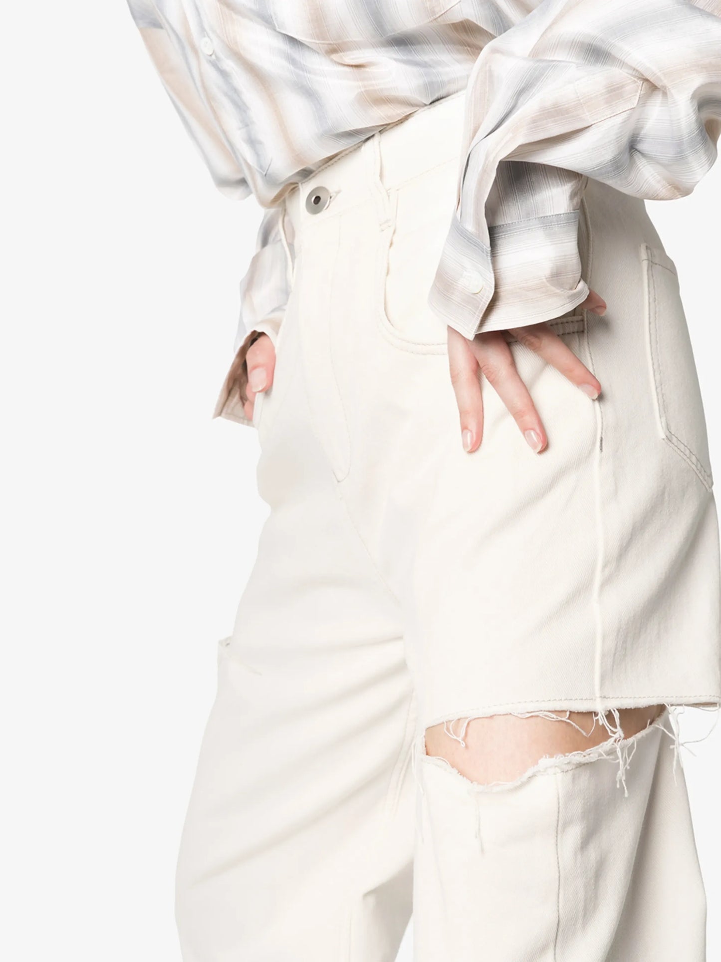 denim jeans with slash details