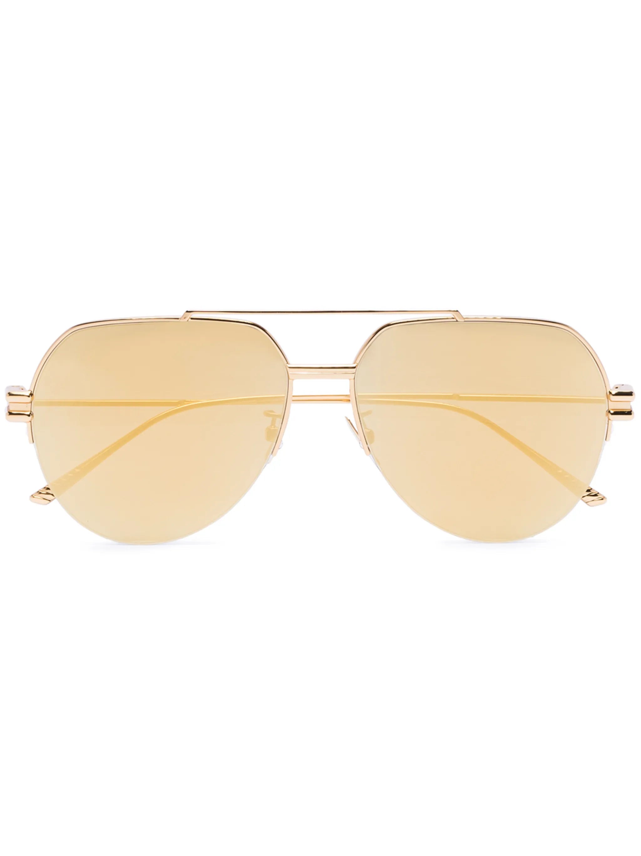 half-rim pilot-frame sunglasses