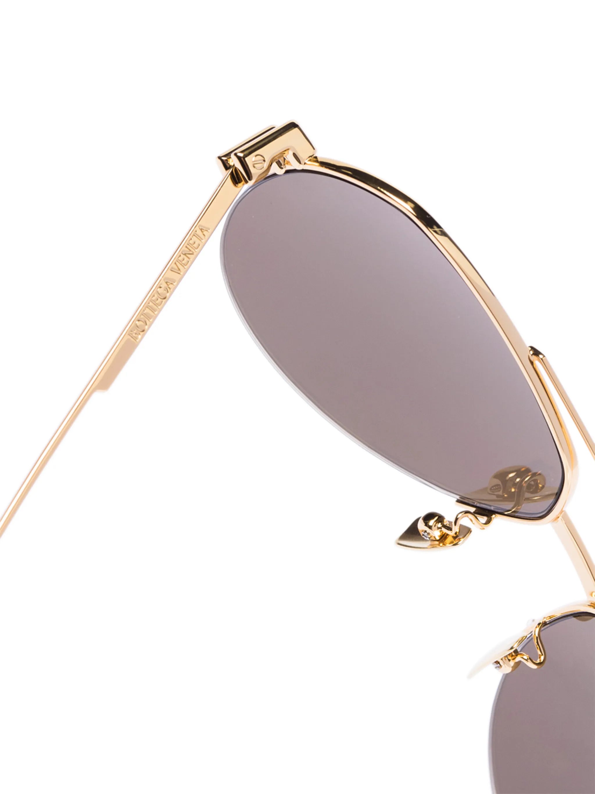 half-rim pilot-frame sunglasses