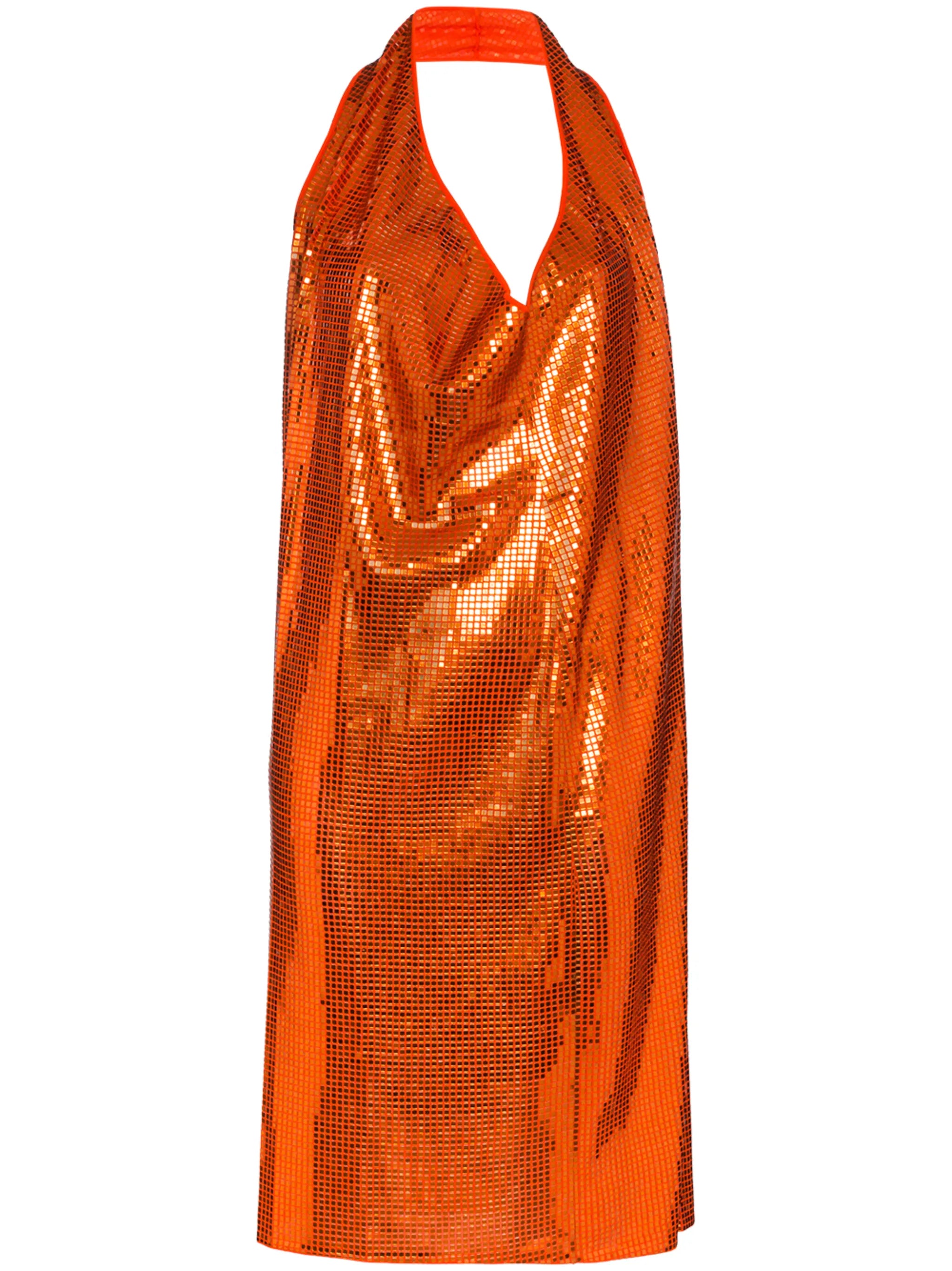 cowl-neck sequinned mini dress