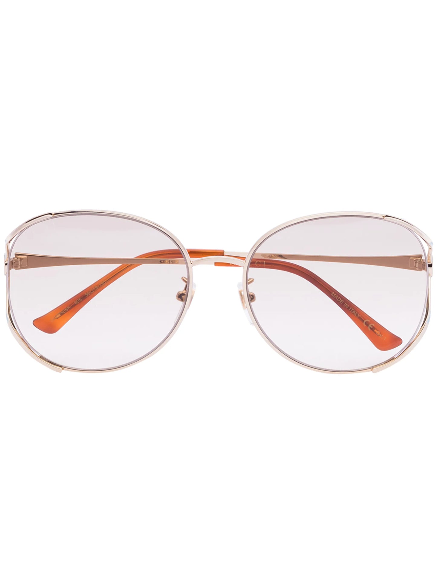 round-frame gold-tone sunglasses
