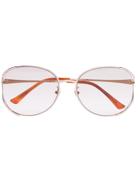 round-frame gold-tone sunglasses