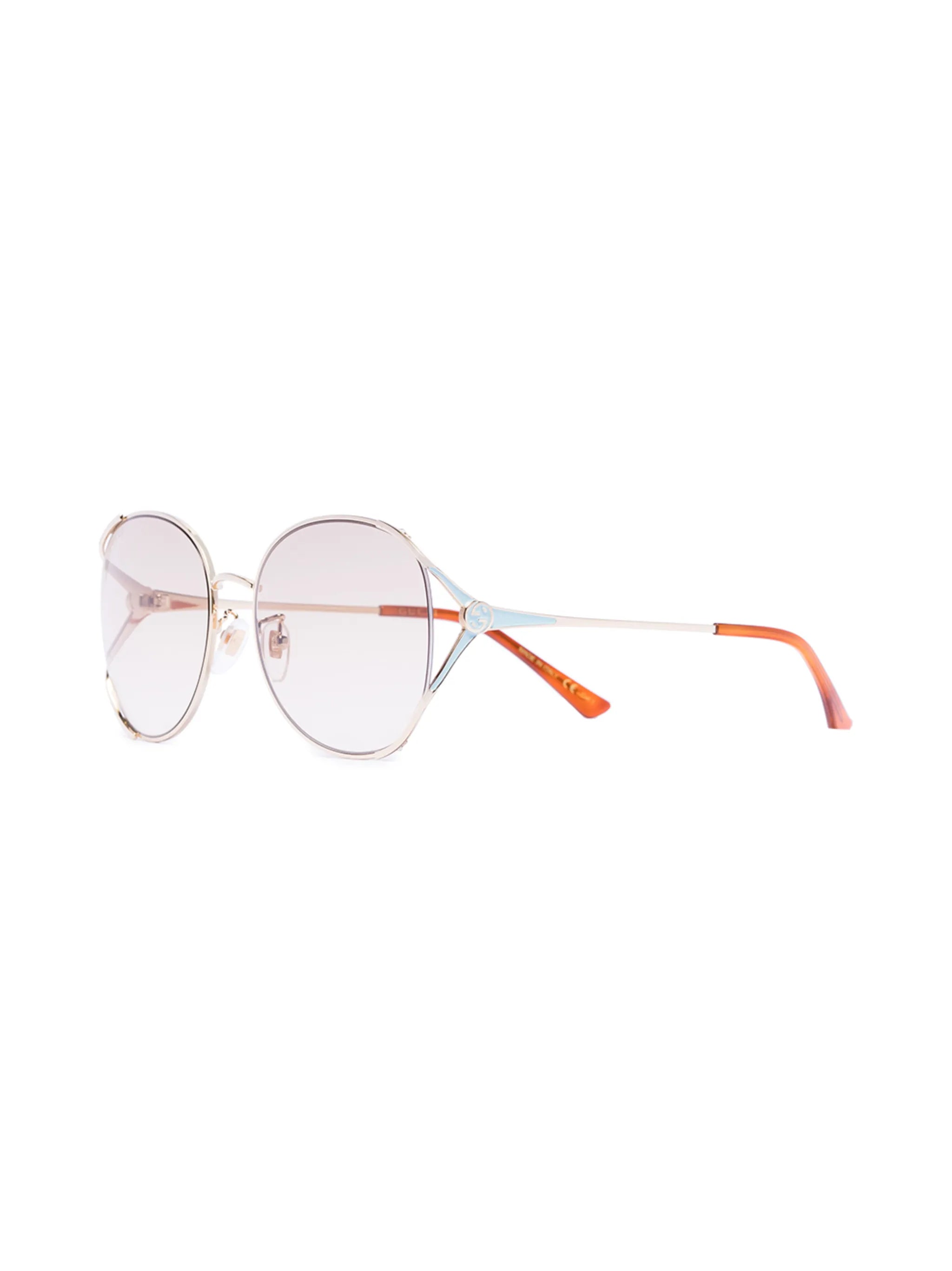 round-frame gold-tone sunglasses