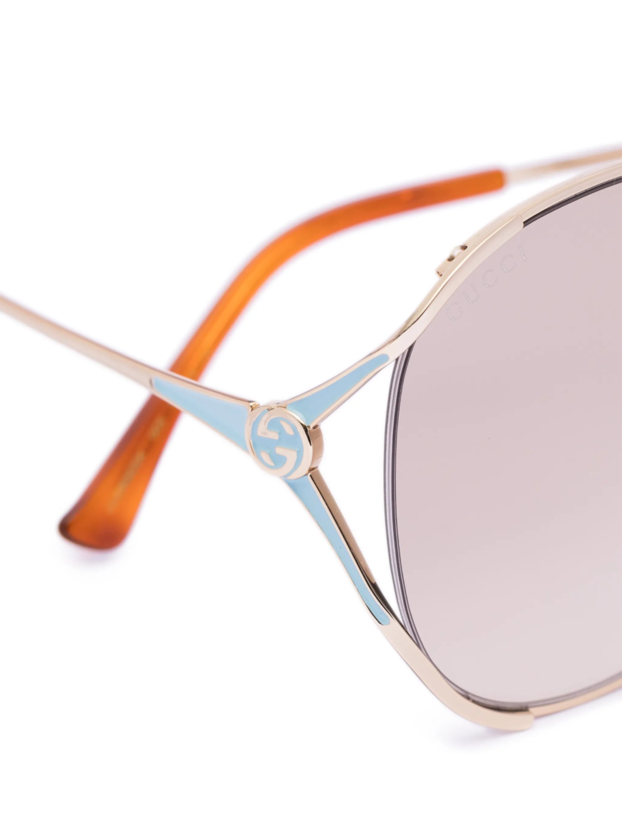 round-frame gold-tone sunglasses