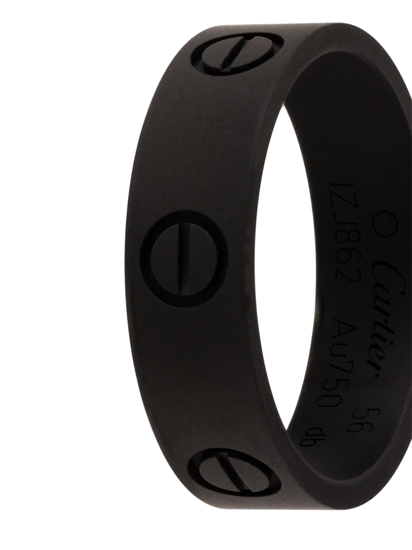customised pre-owned 18kt black gold Cartier Love ring
