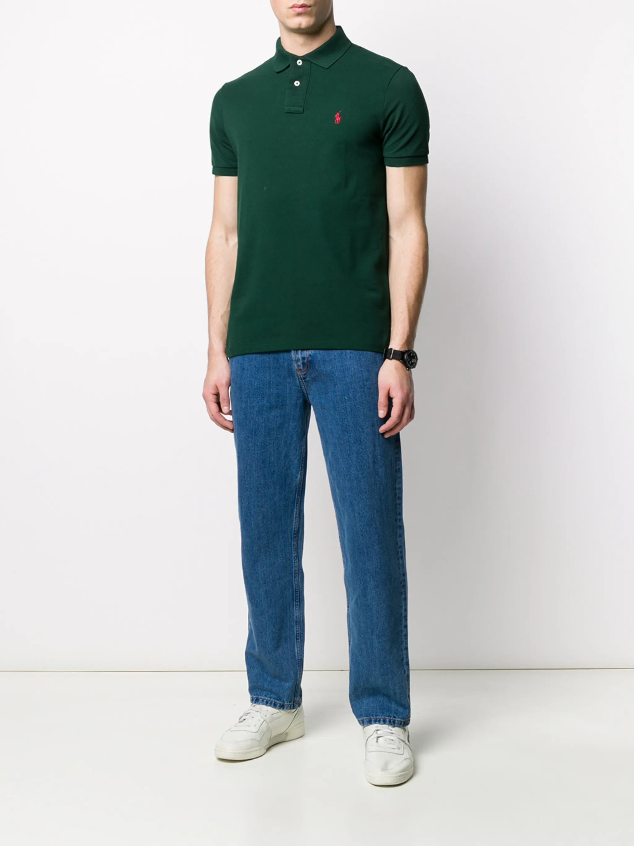 logo-embroidered piqué polo shirt