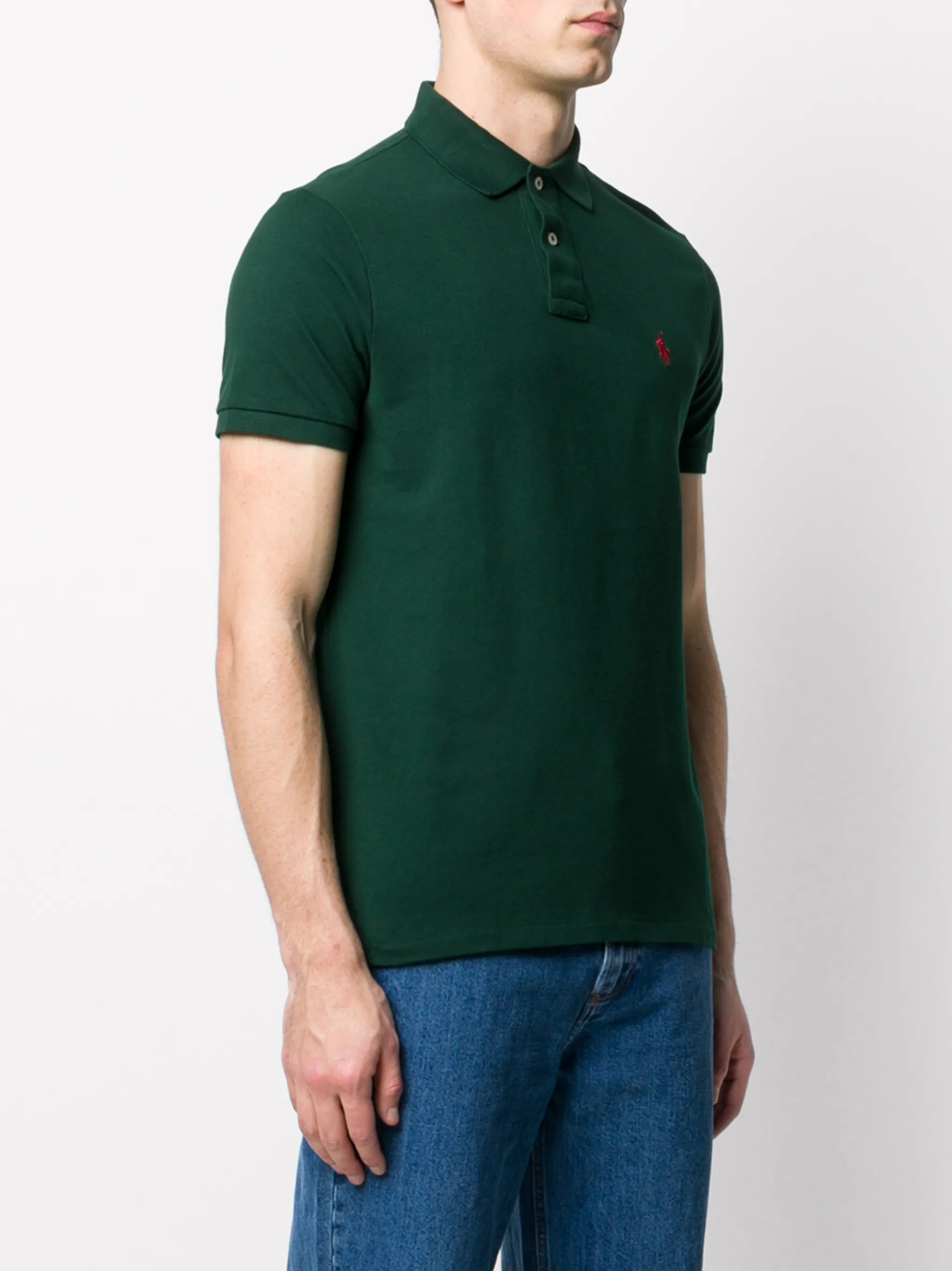logo-embroidered piqué polo shirt