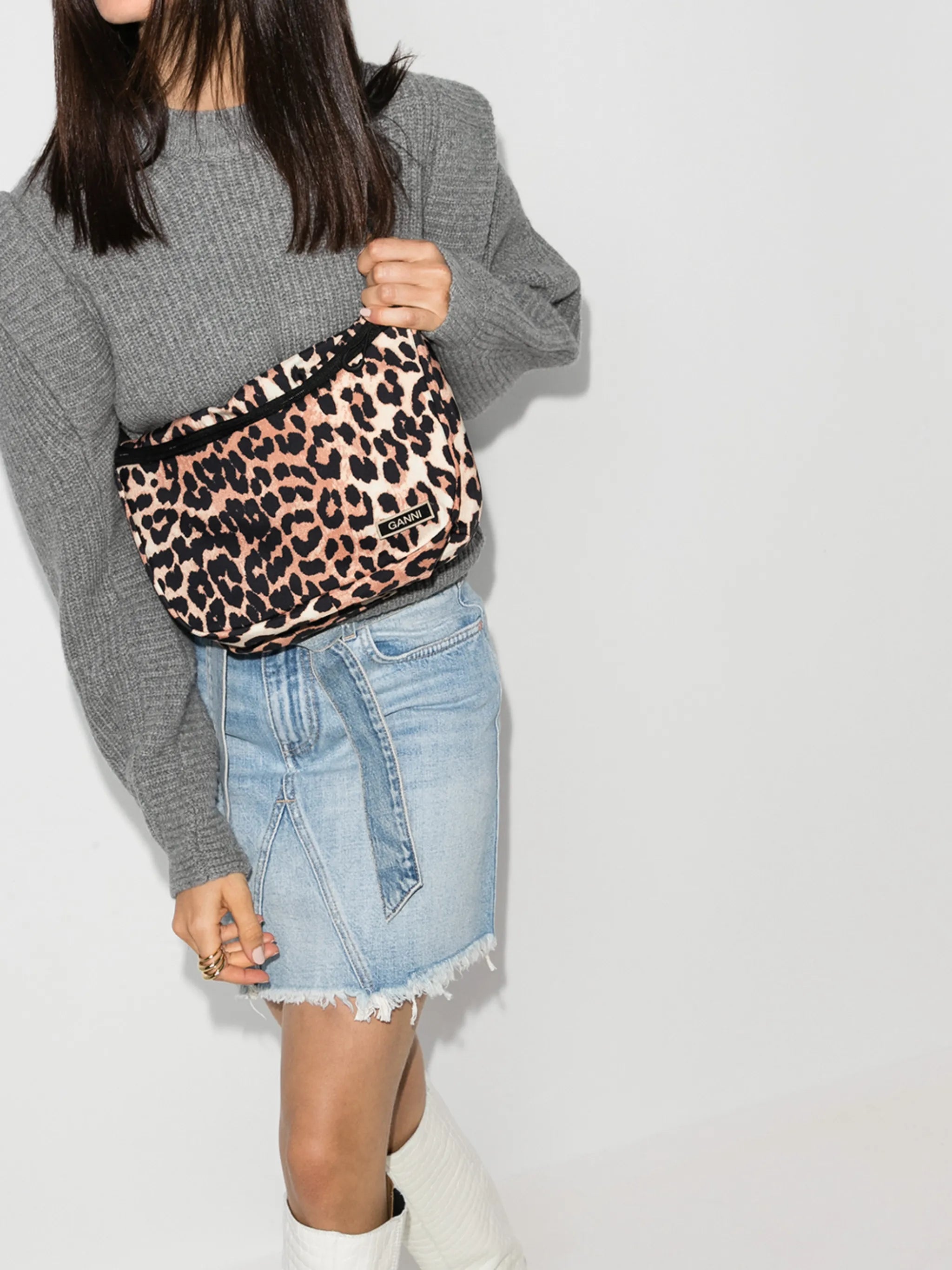 logo-patch leopard-print crossbody
