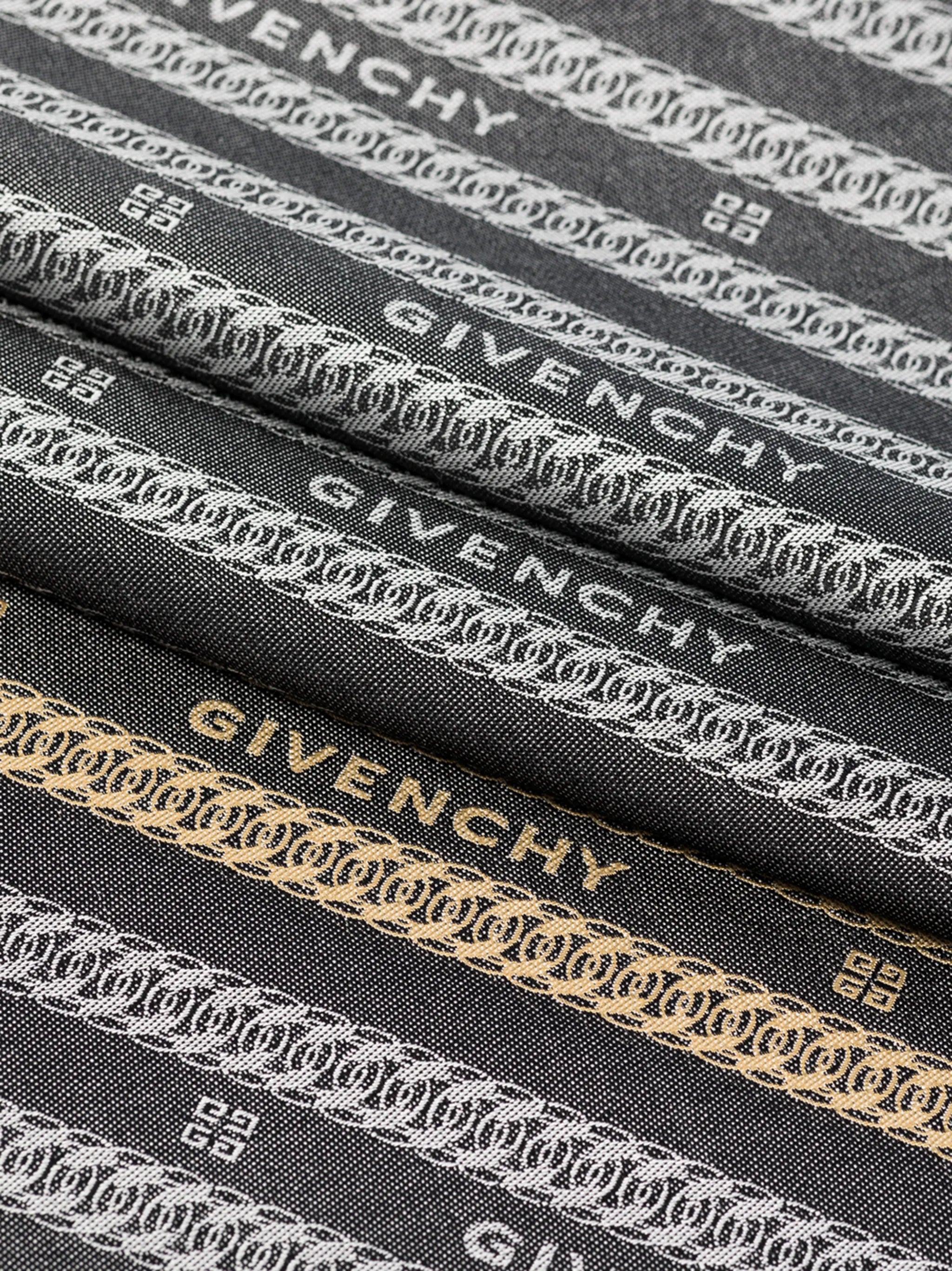 logo embroidered silk scarf