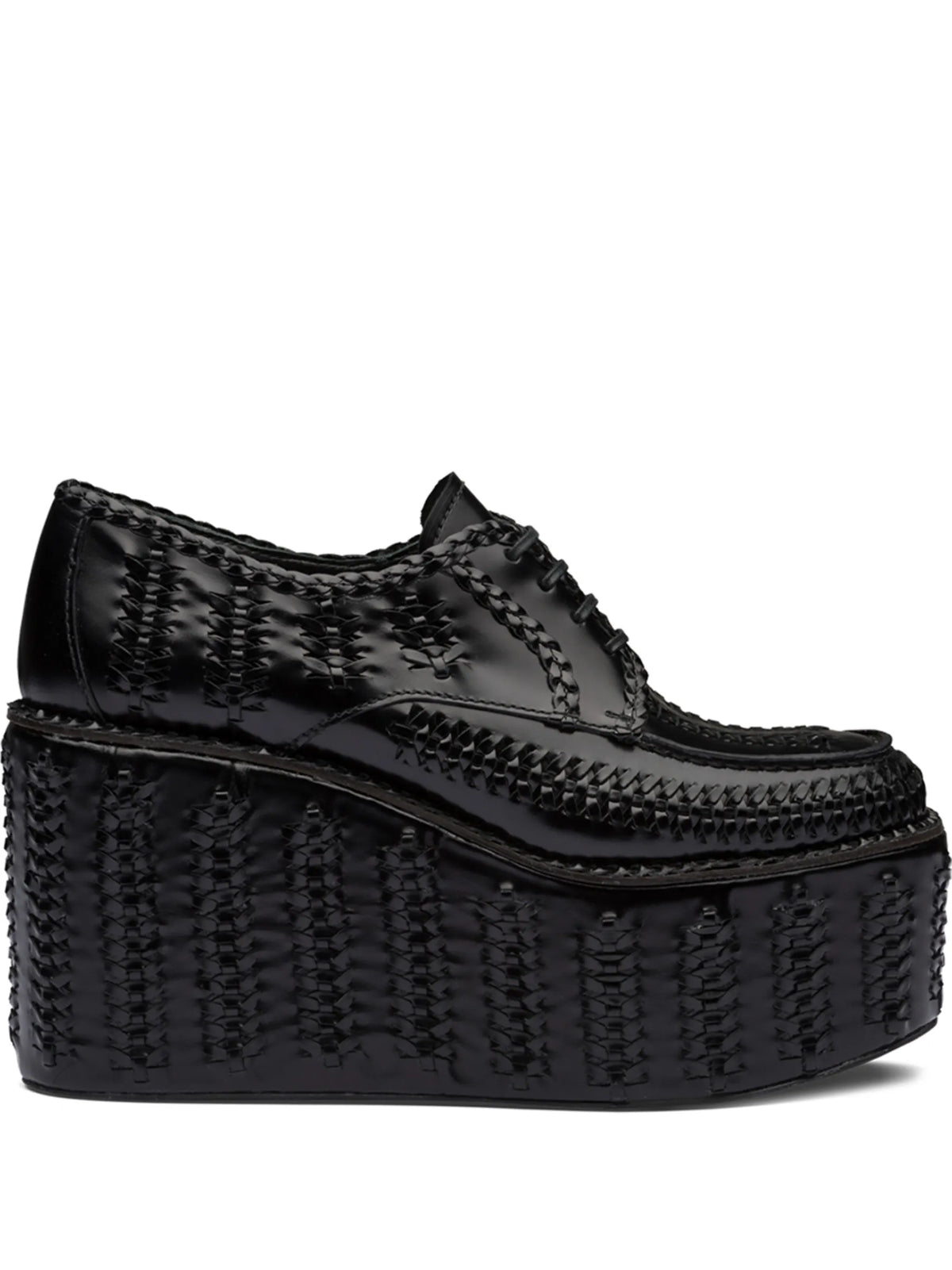 brushed leather laced shoes