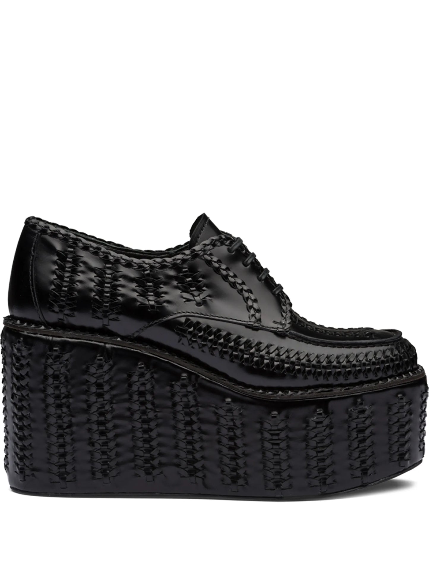 brushed leather laced shoes