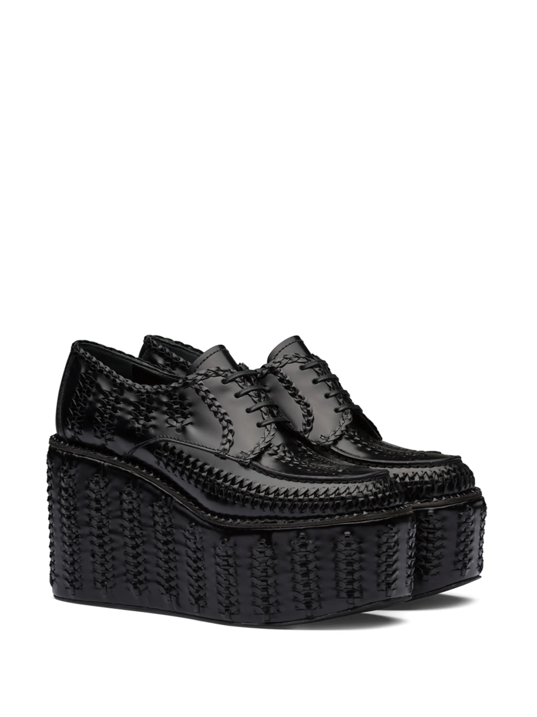 brushed leather laced shoes