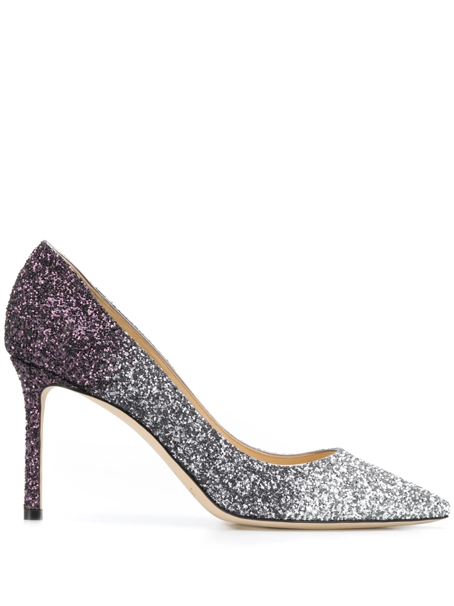Romy 85mm glitter-effect pumps
