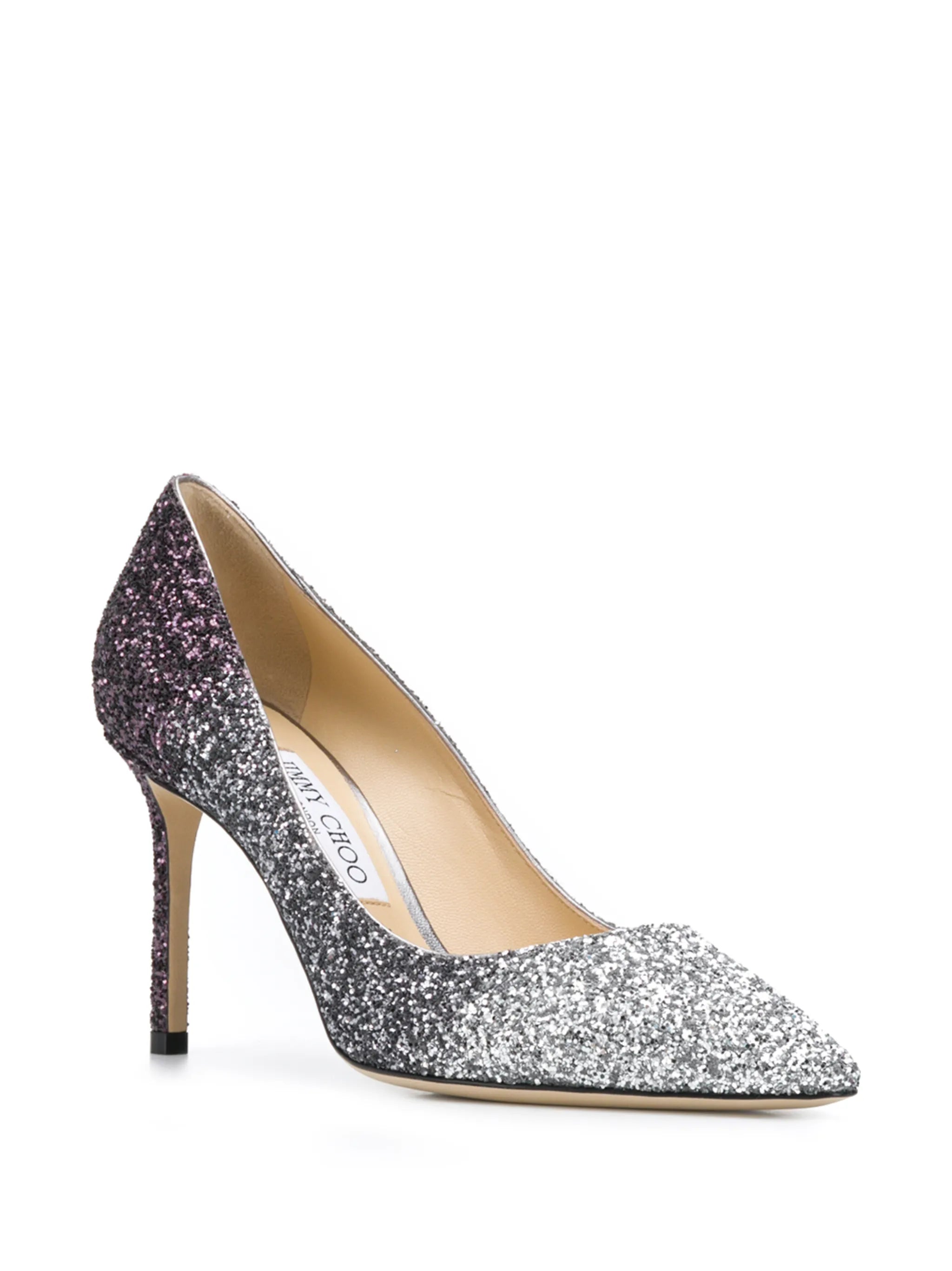 Romy 85mm glitter-effect pumps