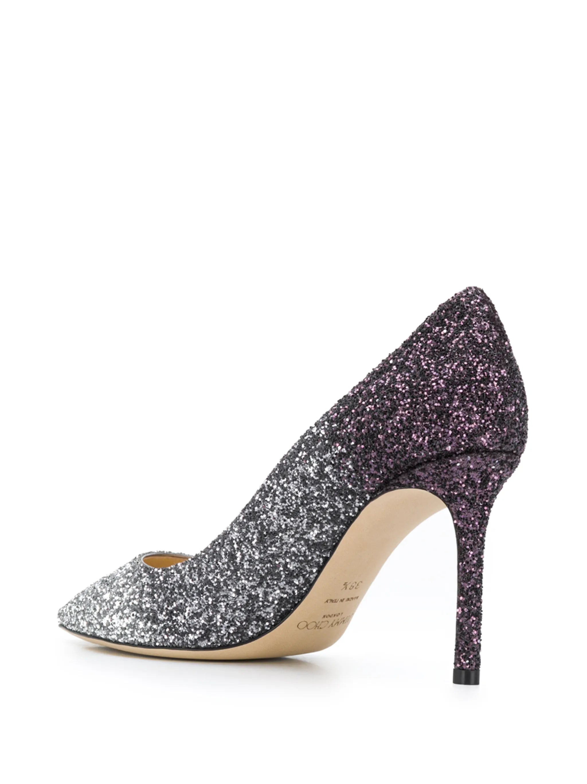 Romy 85mm glitter-effect pumps