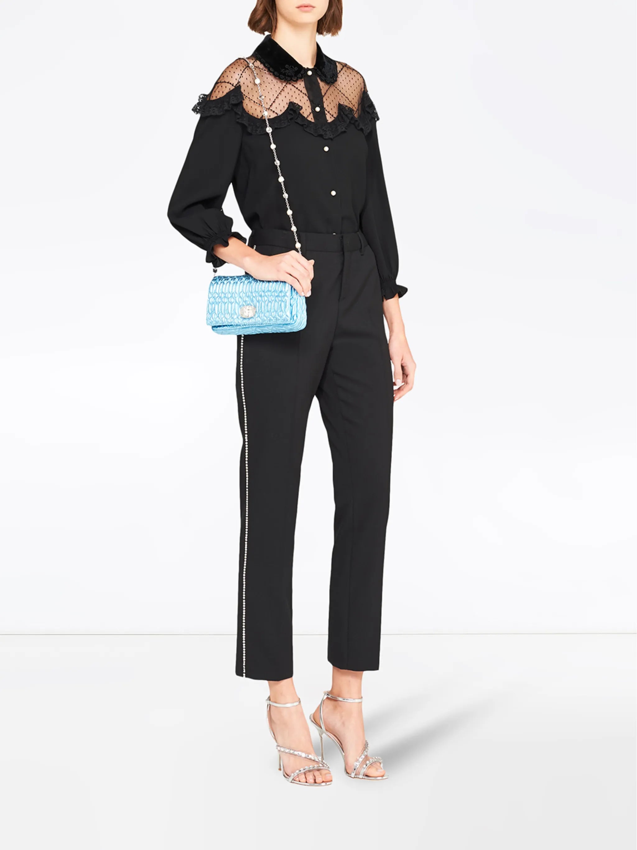 crystal-embellished tailored trousers