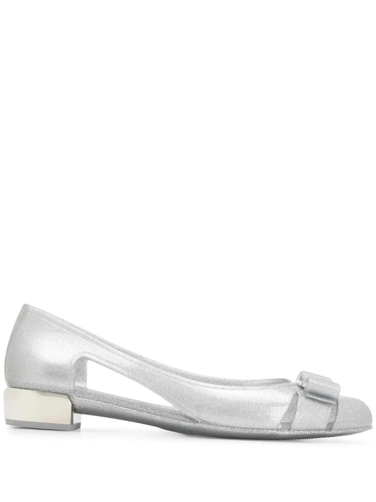 bow-detail glitter flat pumps