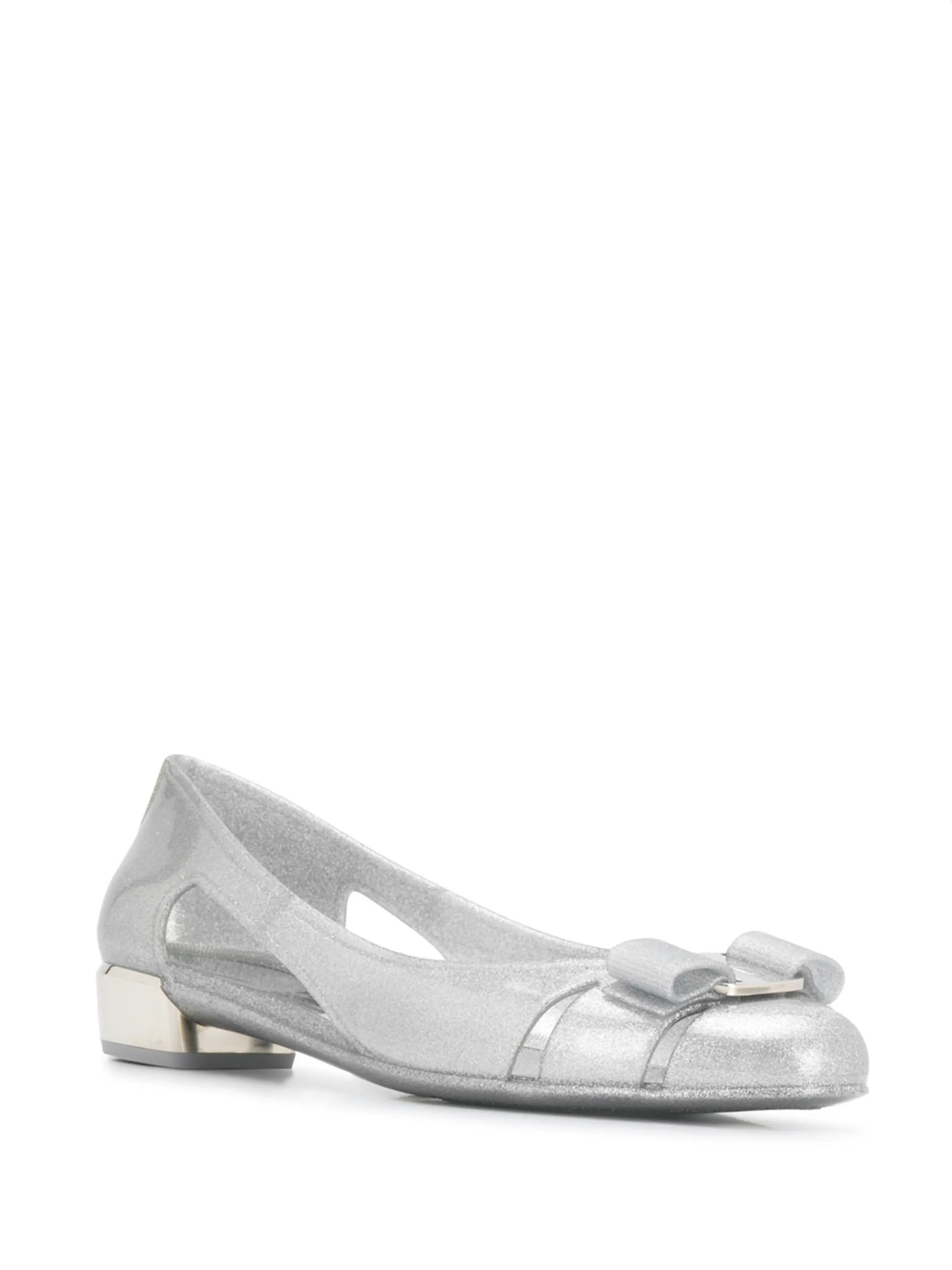 bow-detail glitter flat pumps
