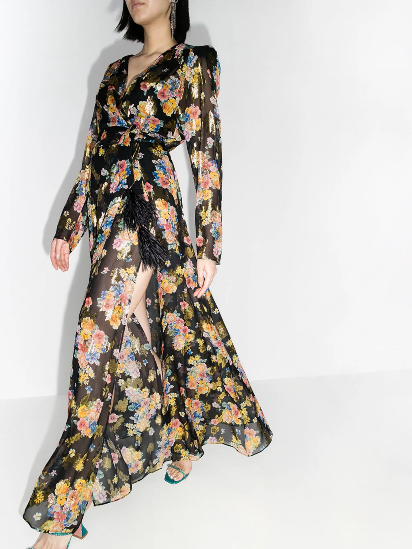 floral-print wrap maxi-dress
