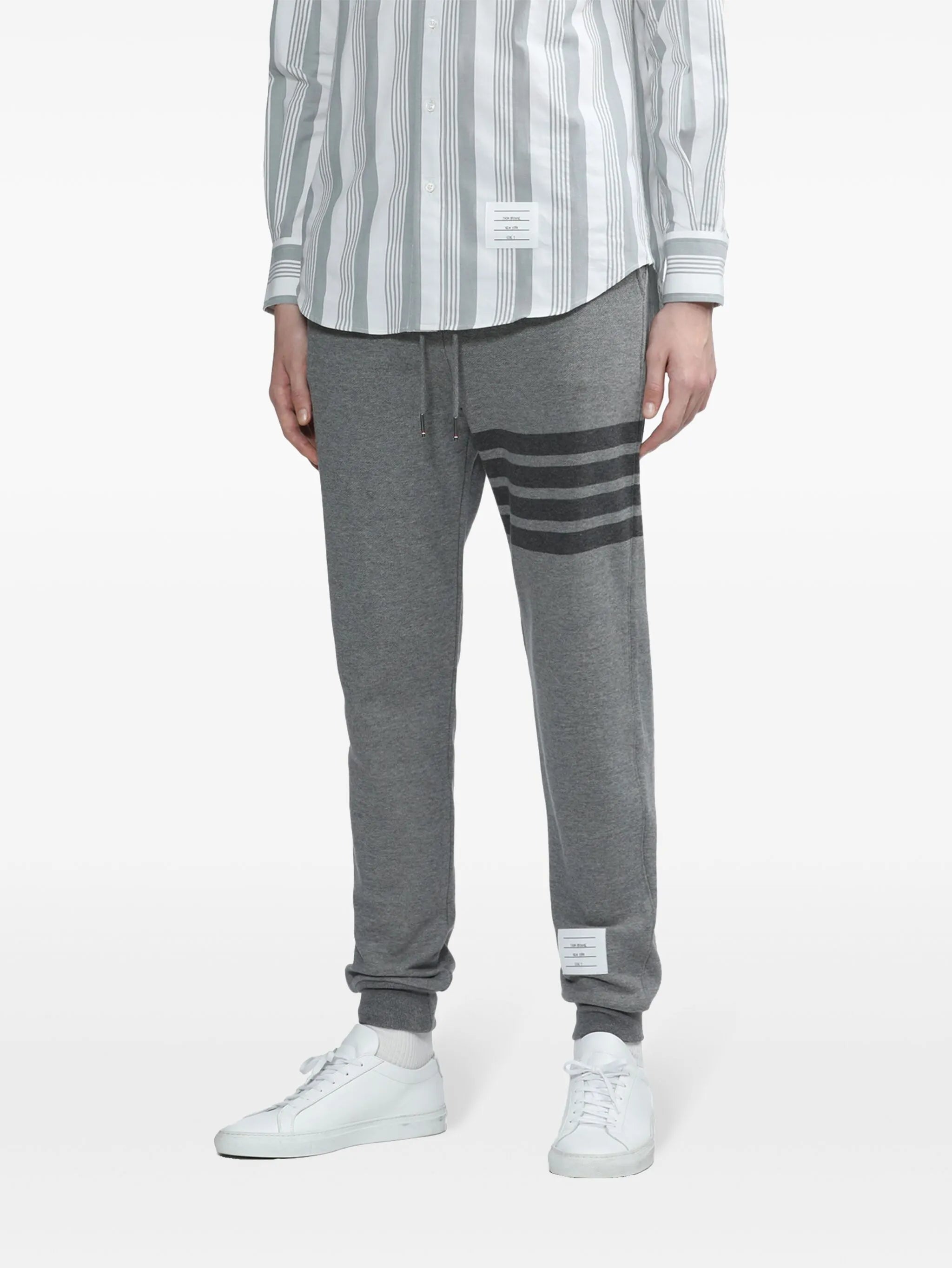 striped cotton track pants