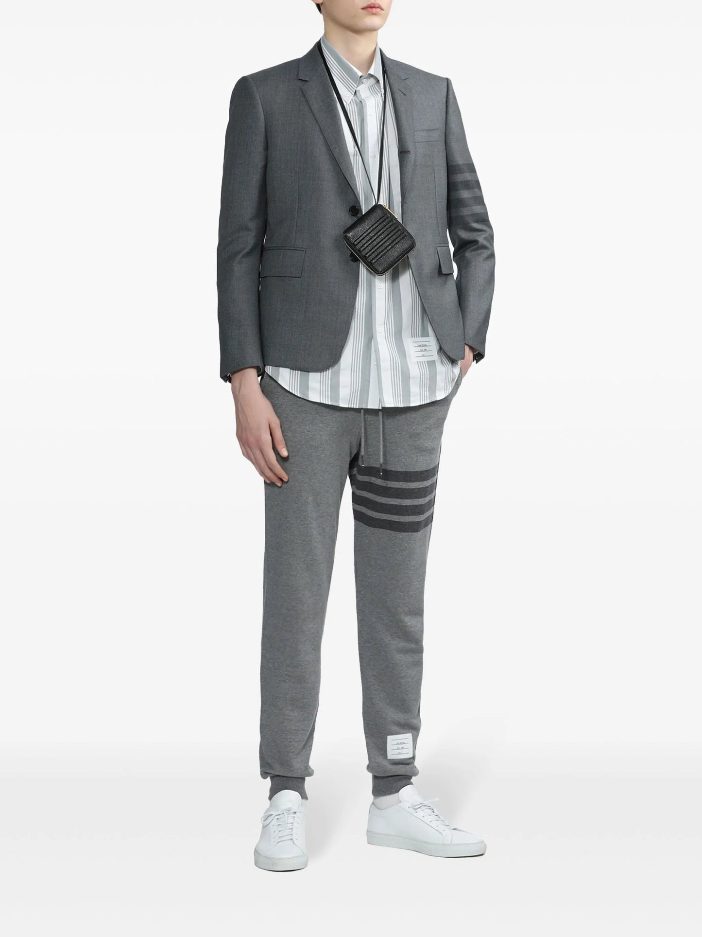 striped cotton track pants