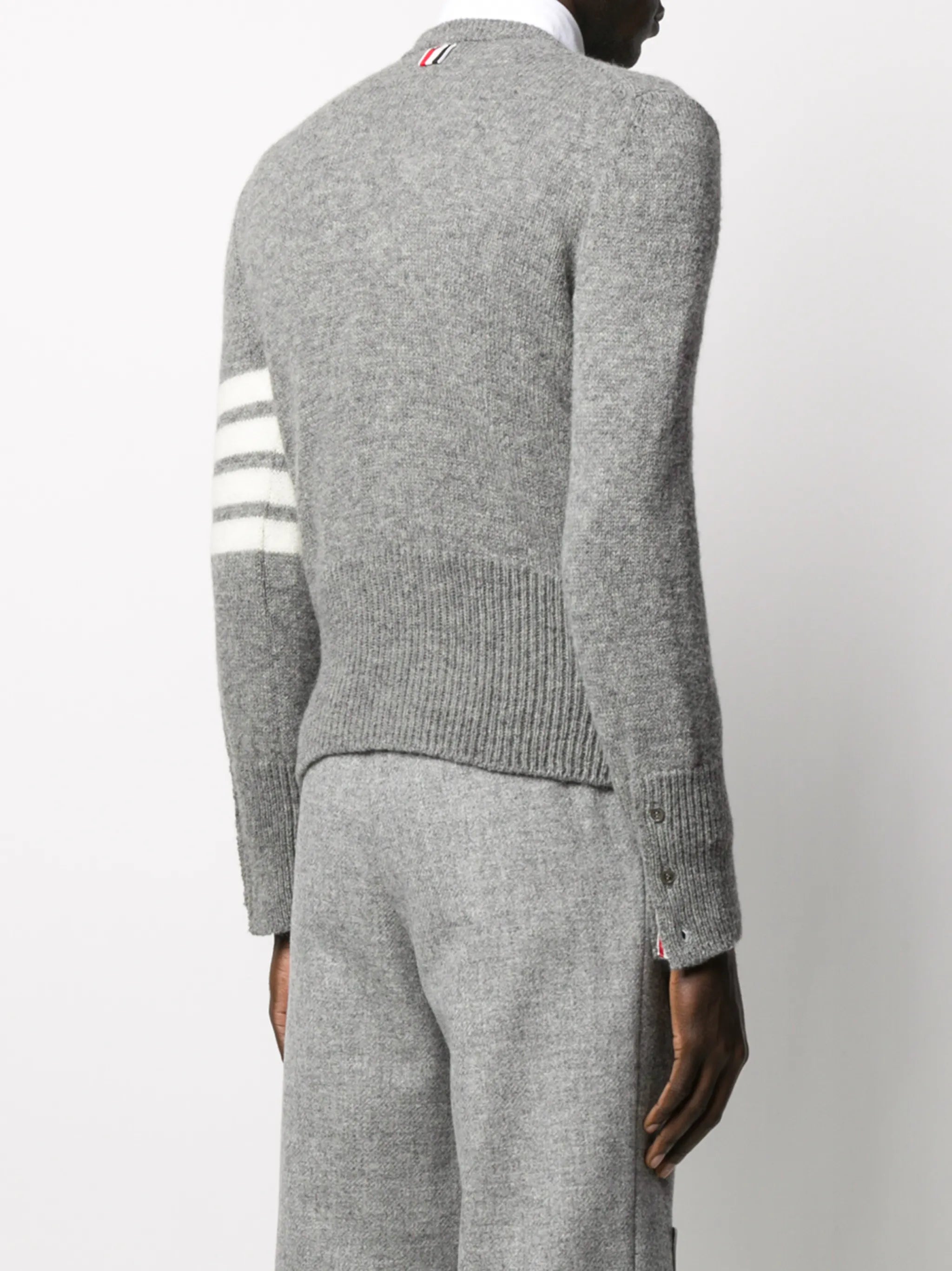 4-Bar crew-neck Shetland wool jumper