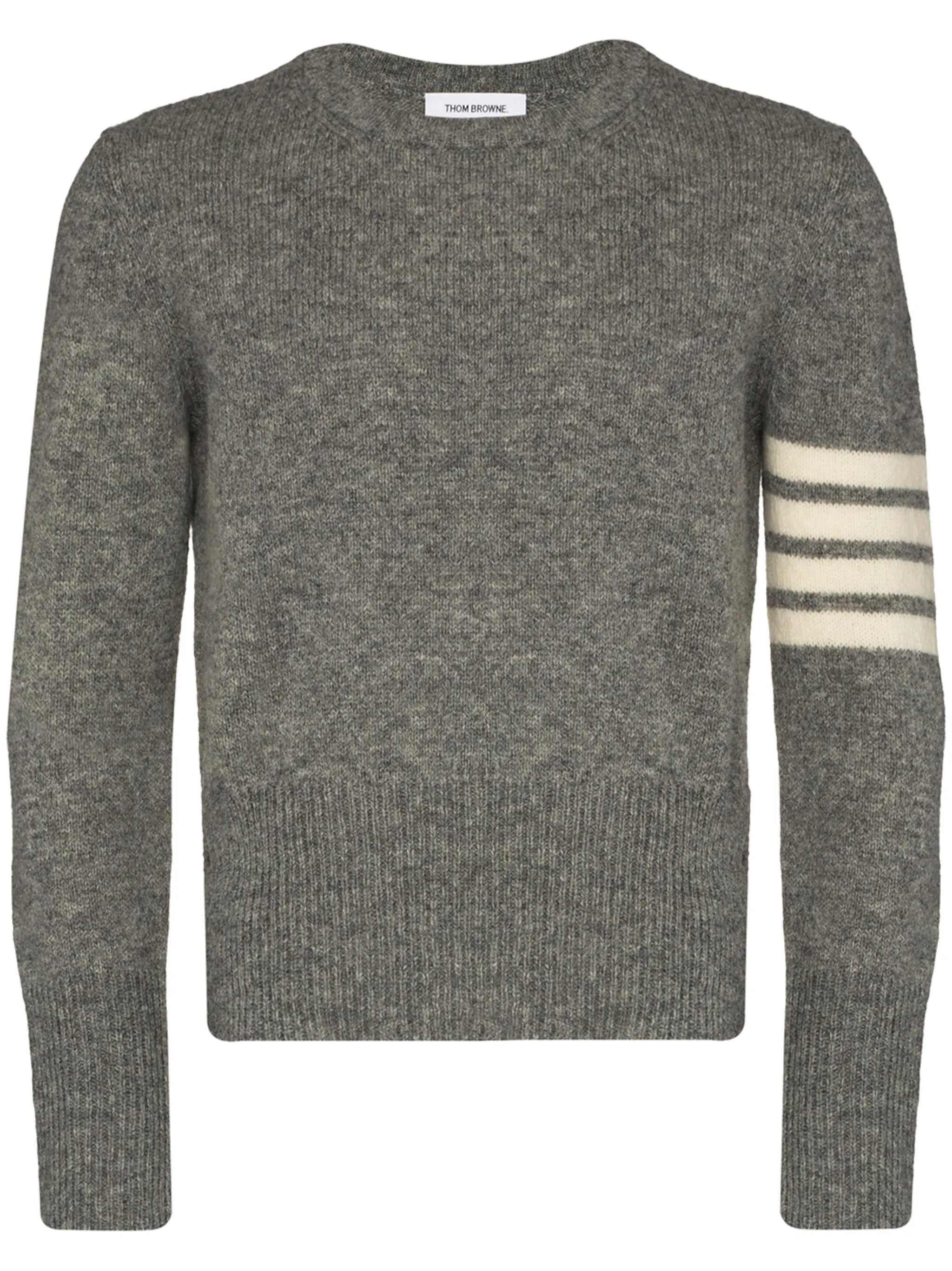 4-Bar crew-neck Shetland wool jumper