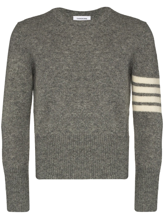4-Bar crew-neck Shetland wool jumper
