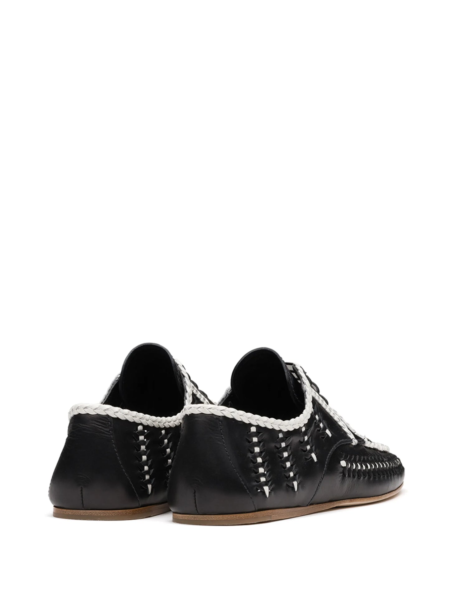 two-tone woven lace-up shoes