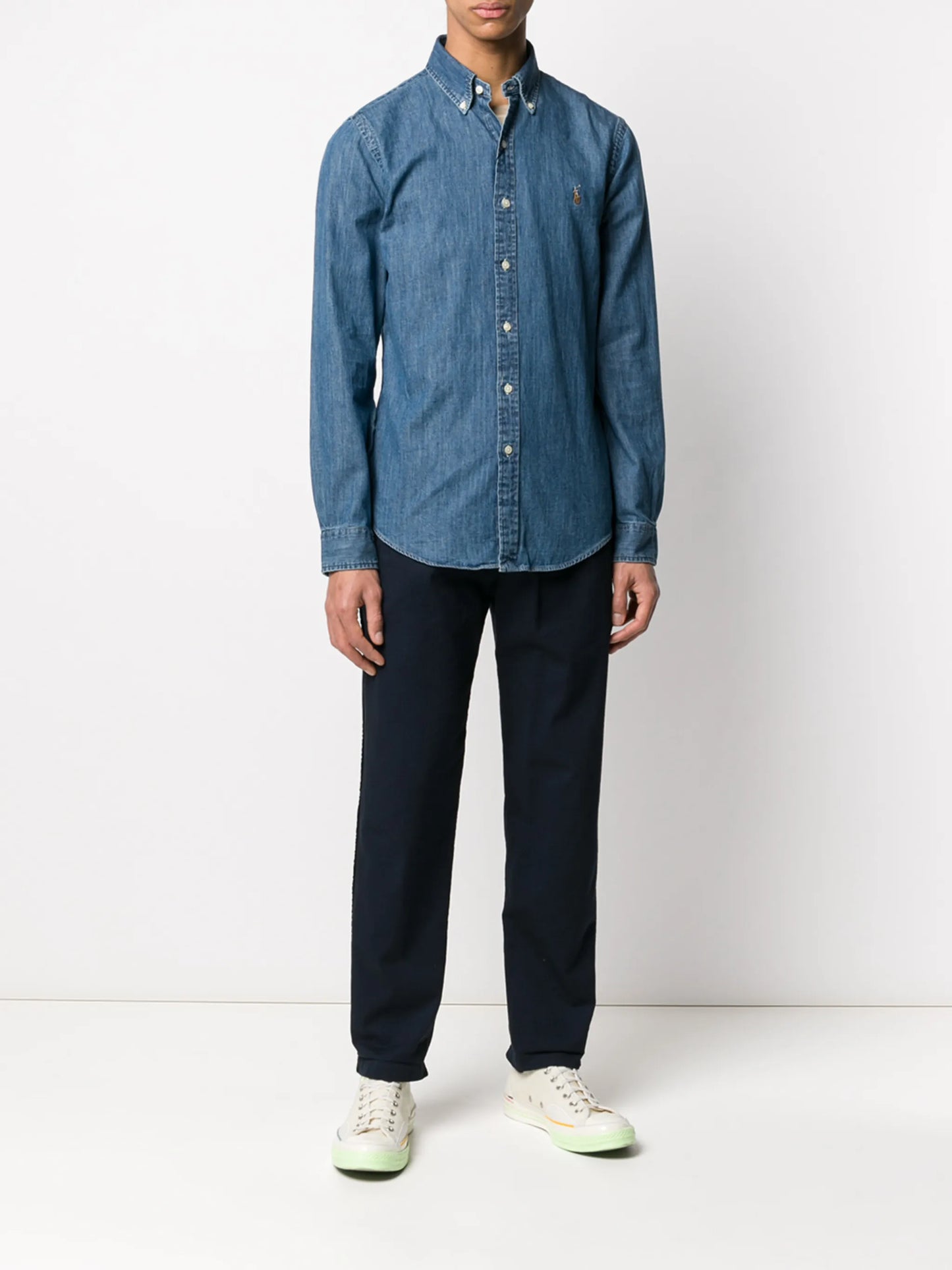 logo-embroidered button-down shirt