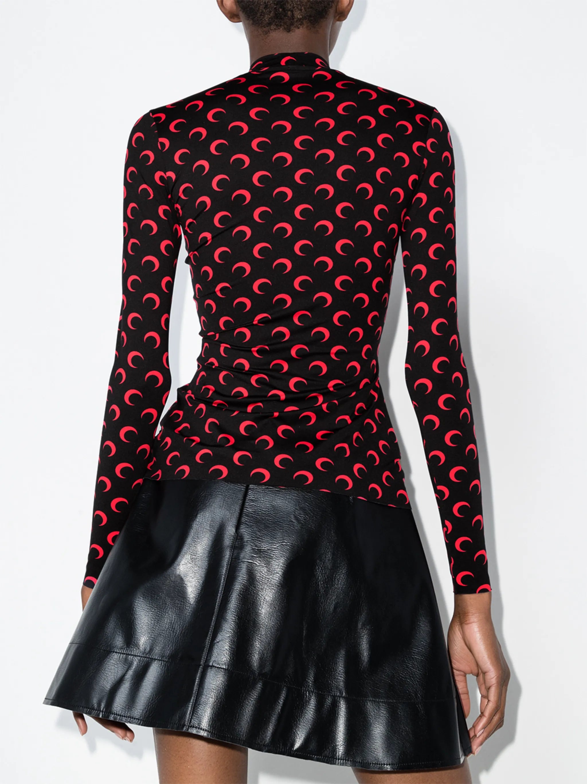 crescent moon-print turtleneck top