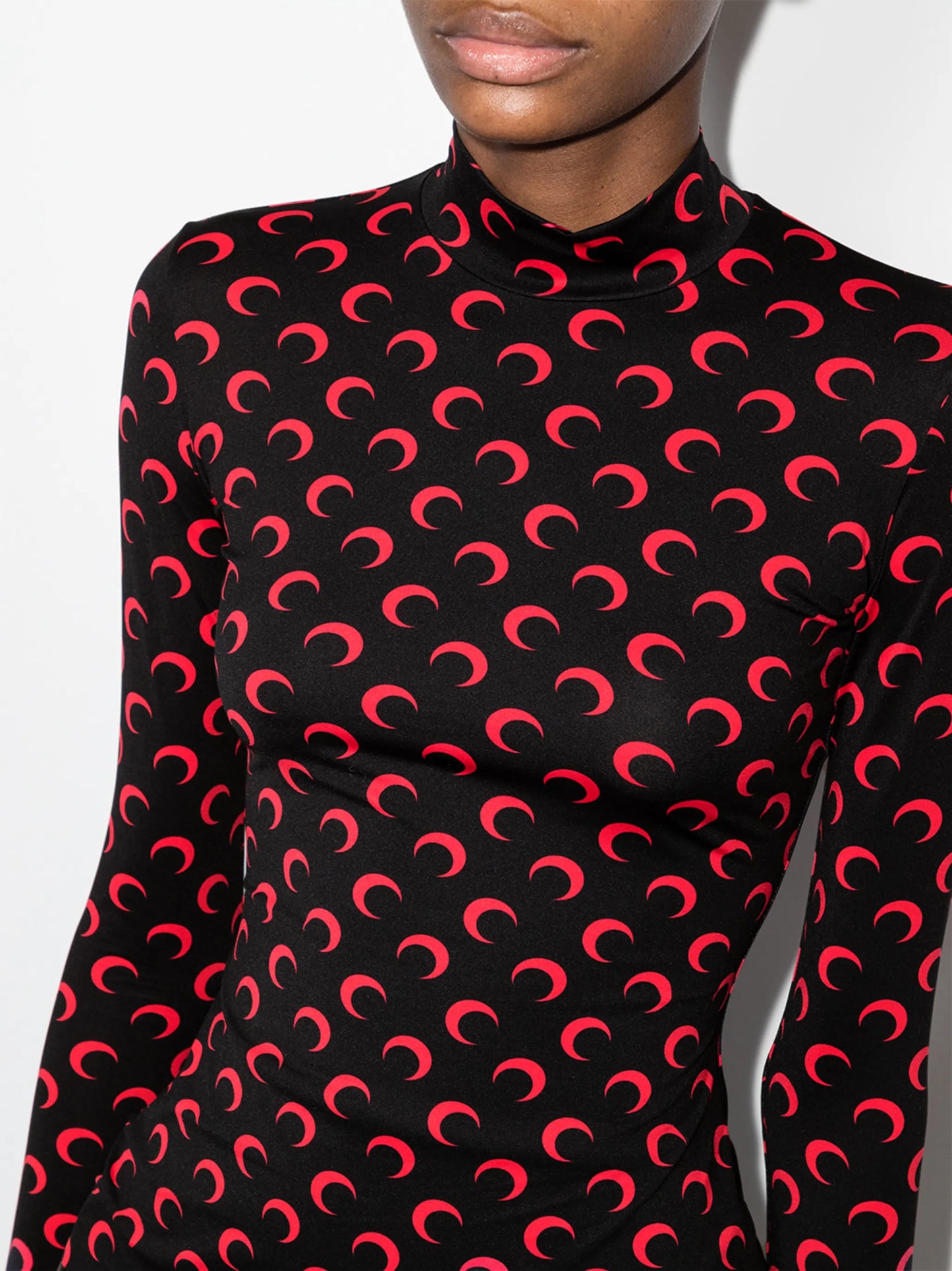 crescent moon-print turtleneck top