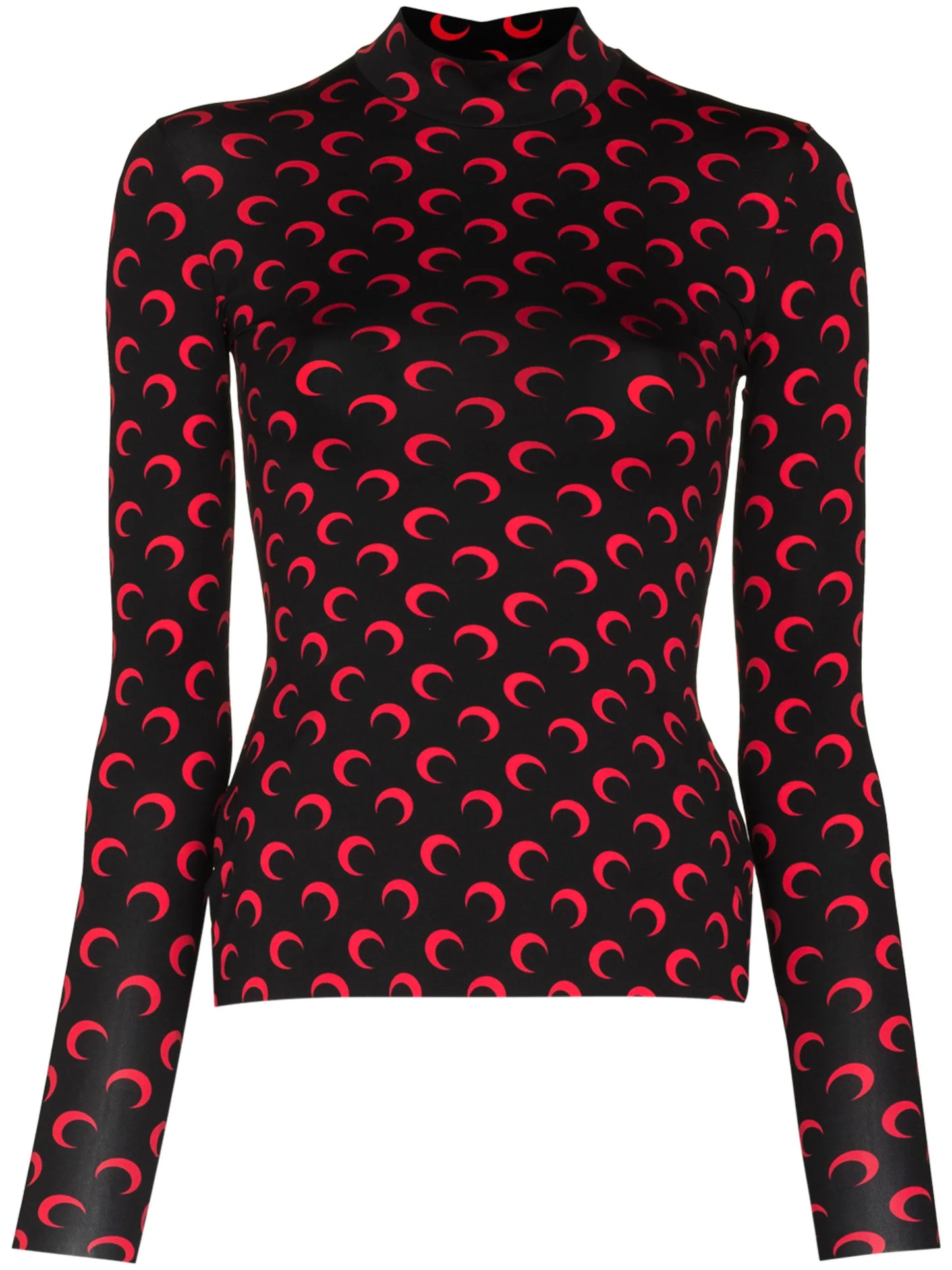 crescent moon-print turtleneck top