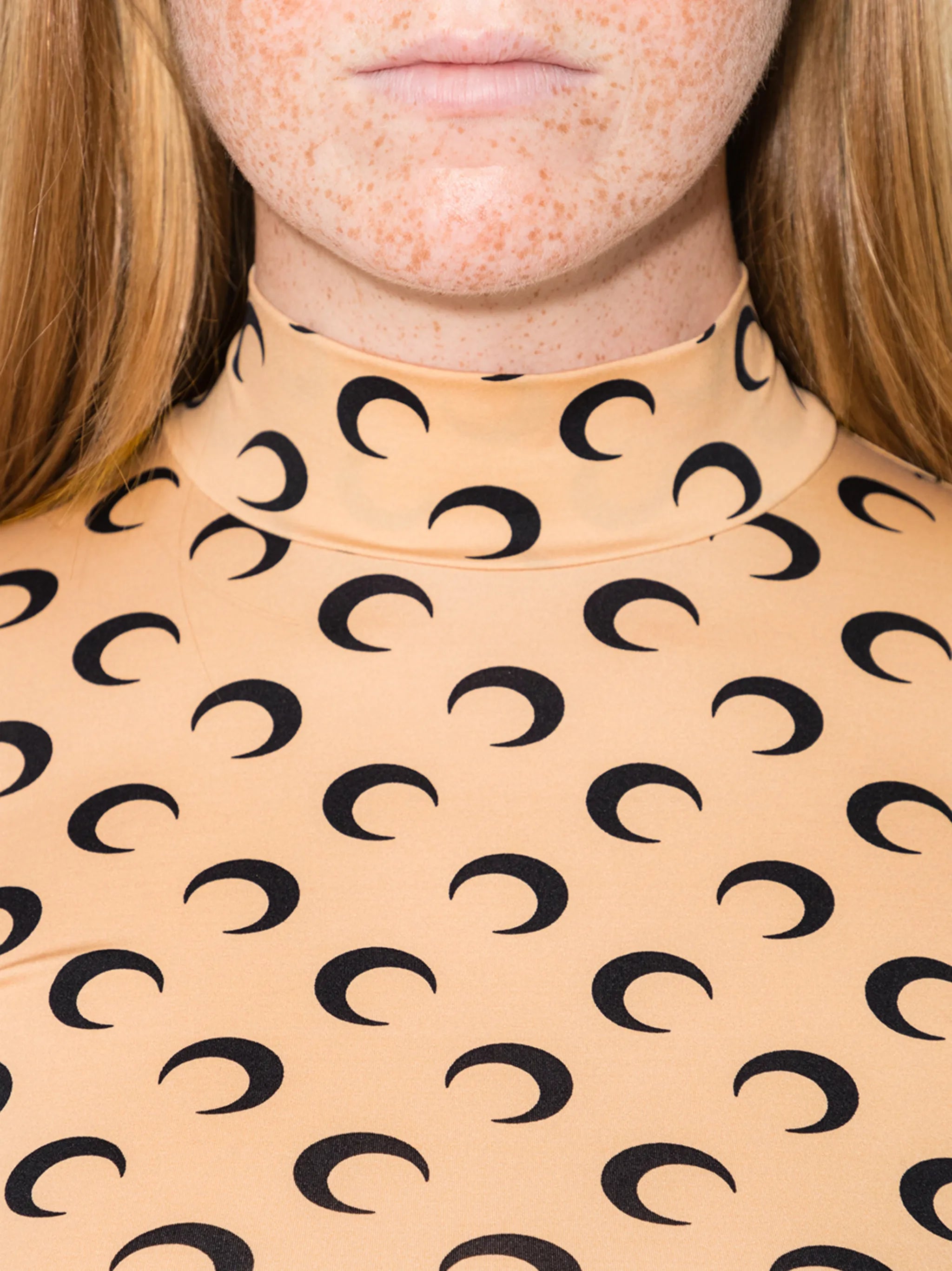 moon-print turtleneck top