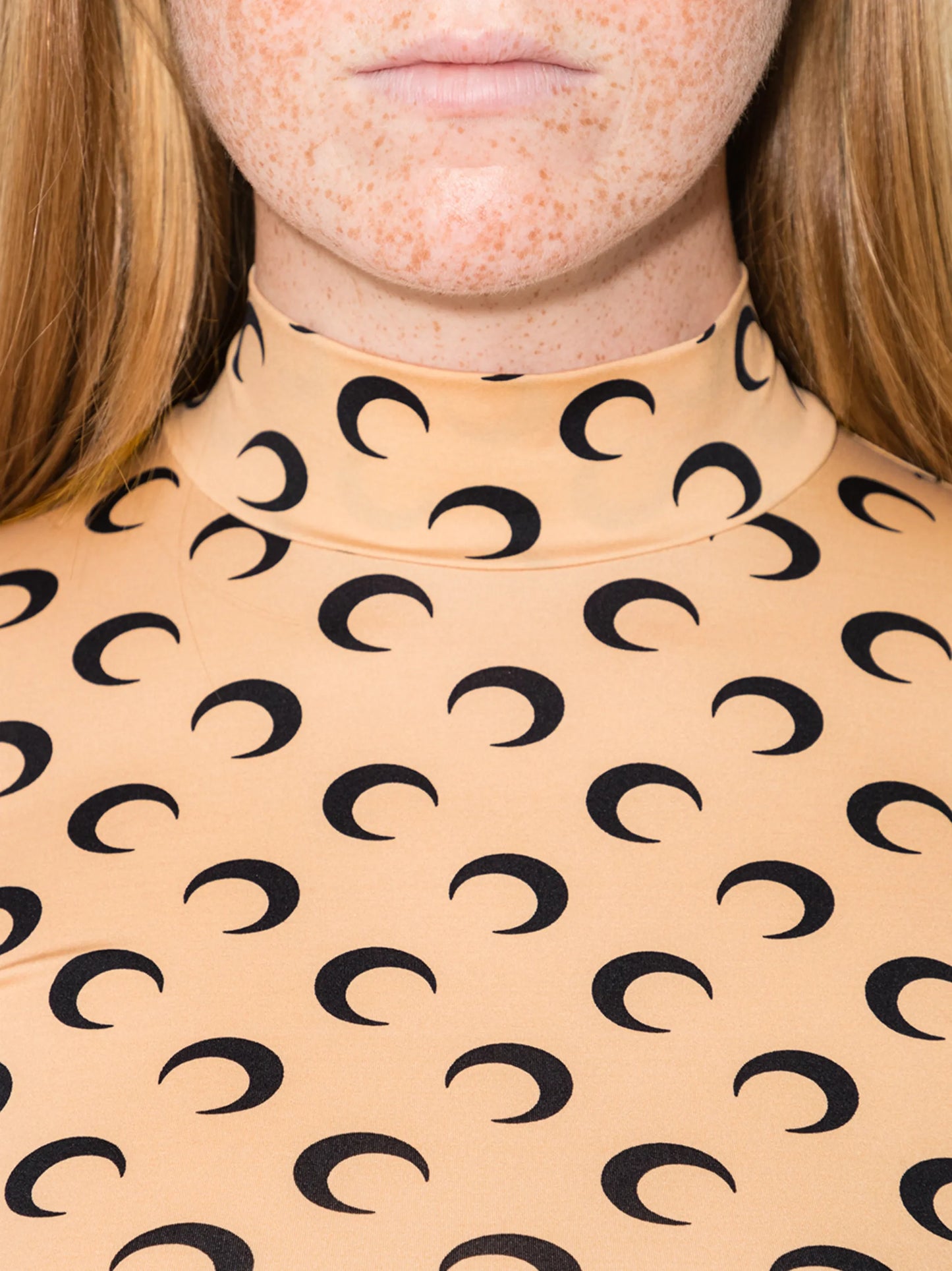 moon-print turtleneck top