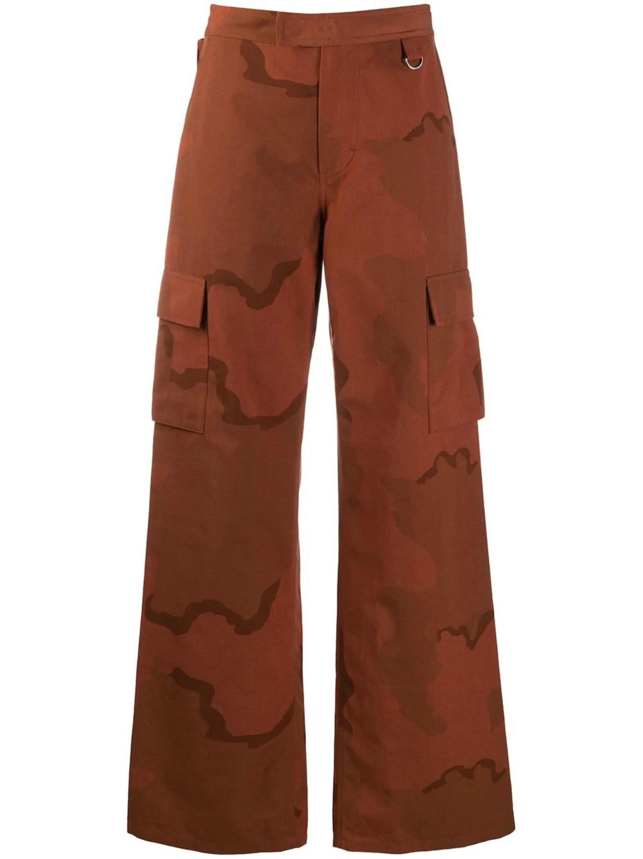 camouflage-print trousers