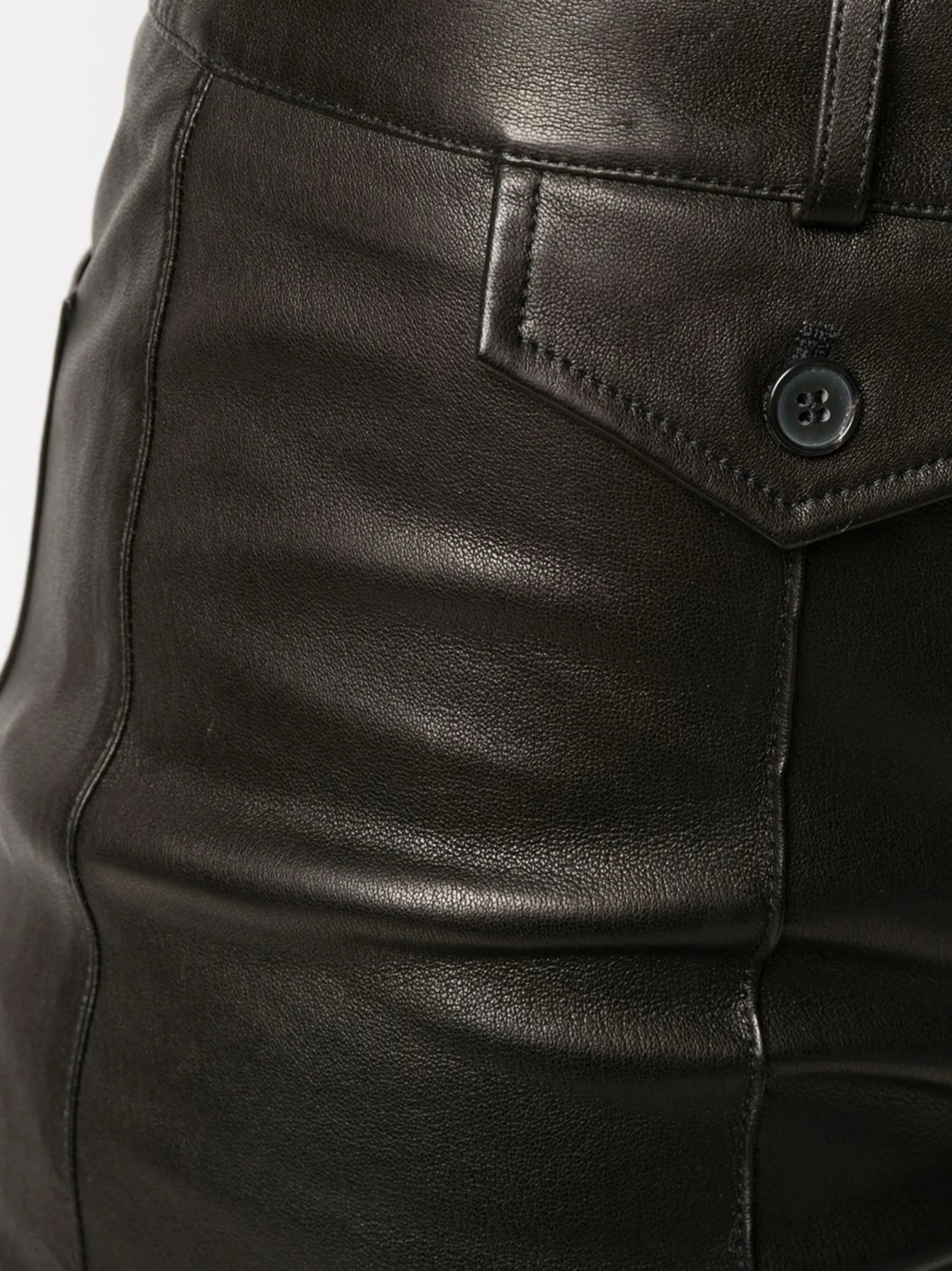leather skinny-leg jeans