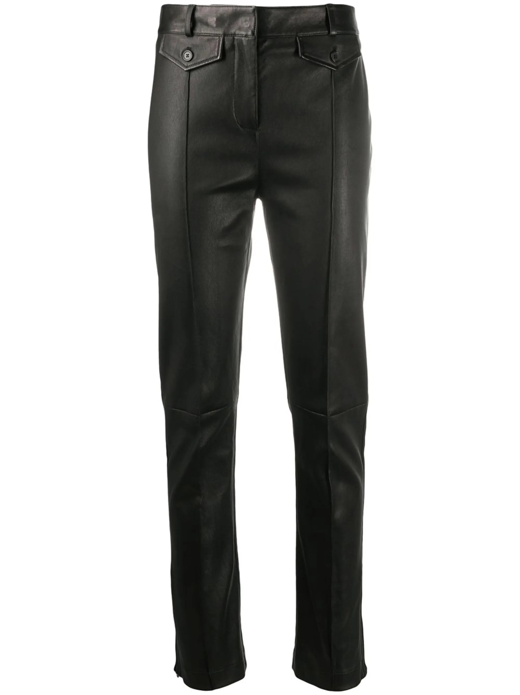 leather skinny-leg jeans