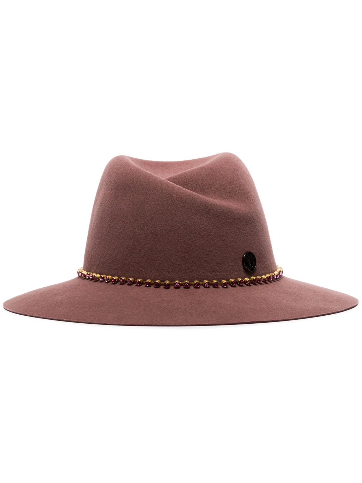 logo-plaque embellished fedora hat