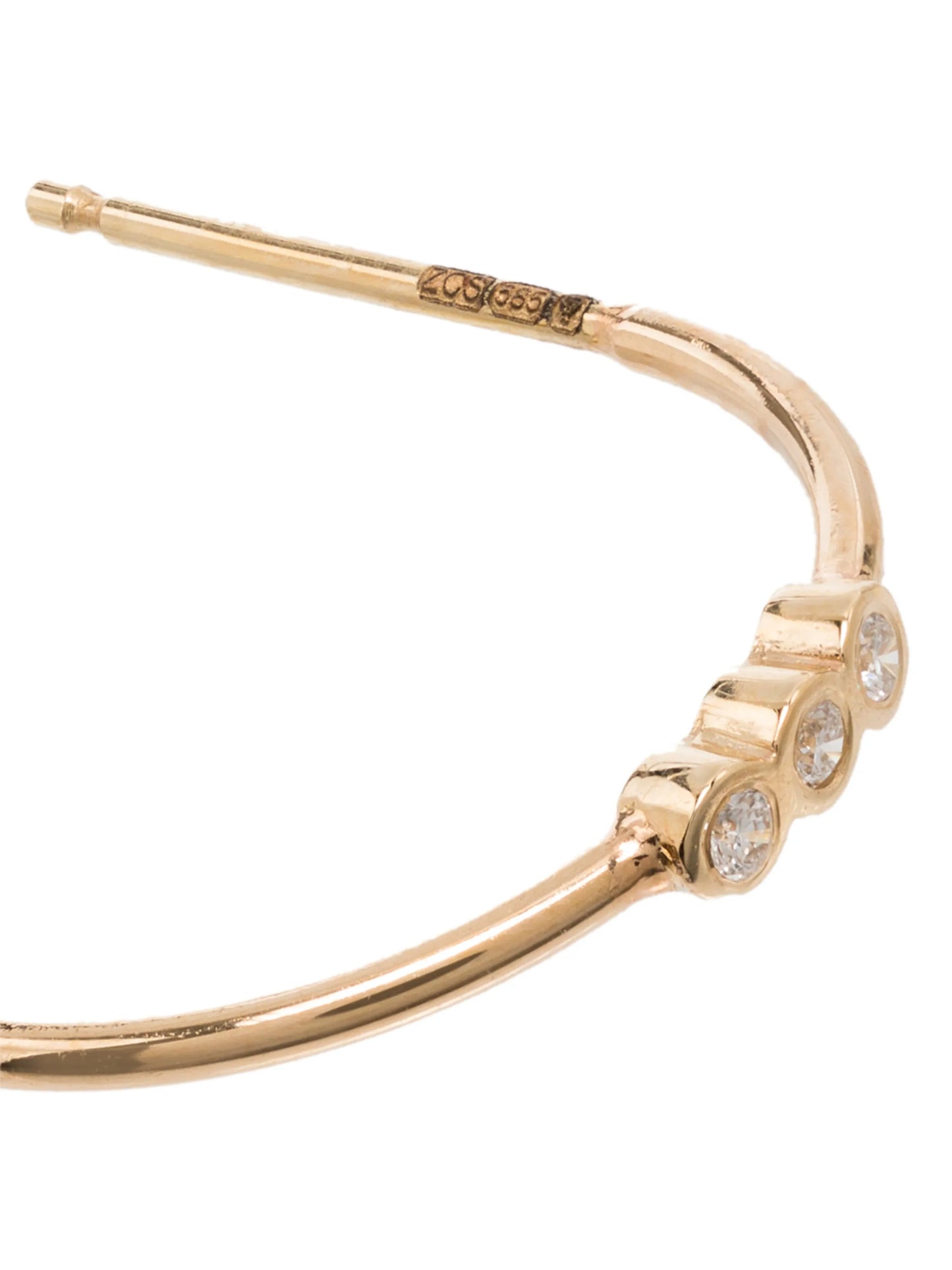 14kt yellow gold diamond hoop earrings