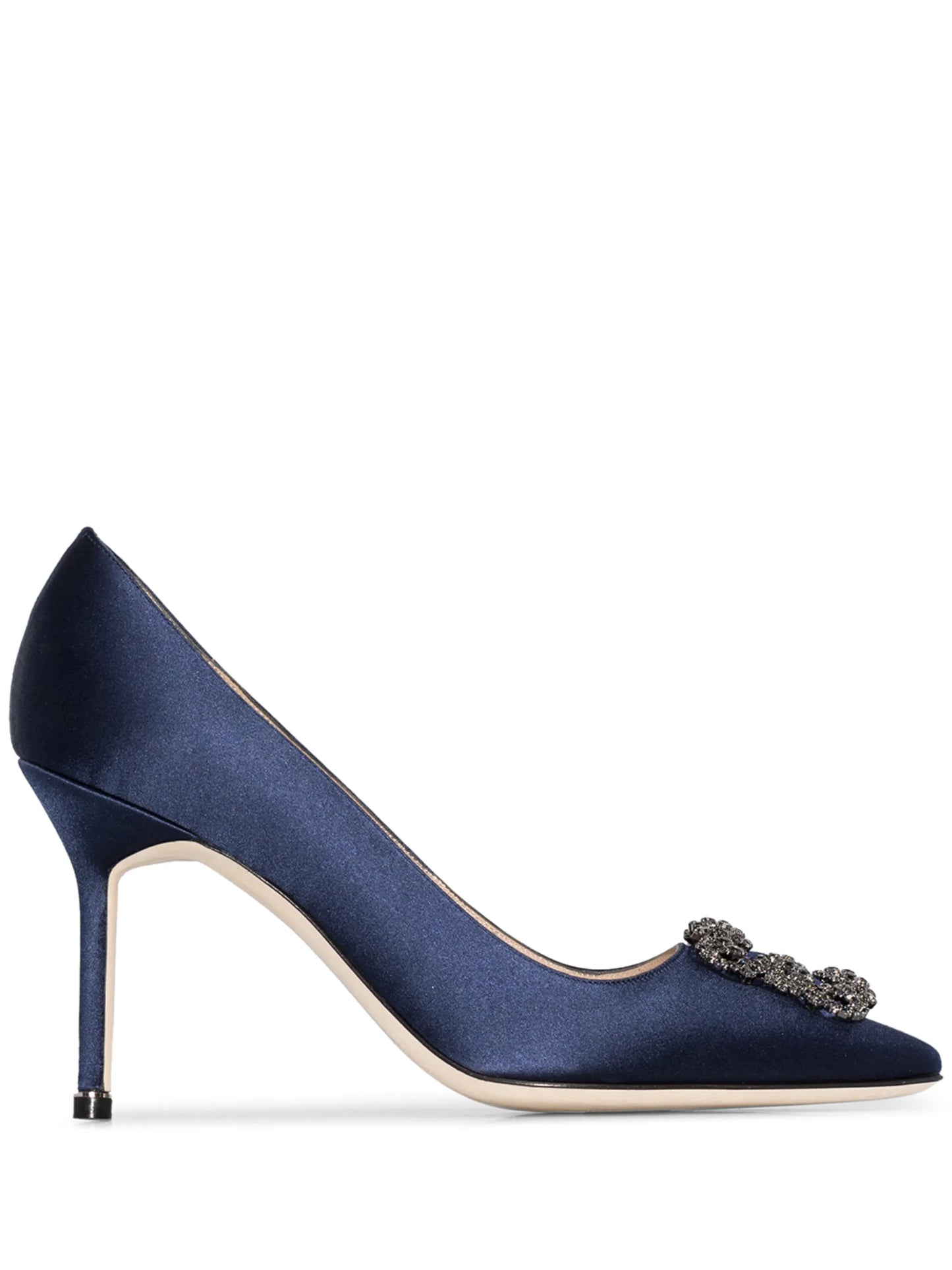 Hangisi 95mm appliqué satin pumps