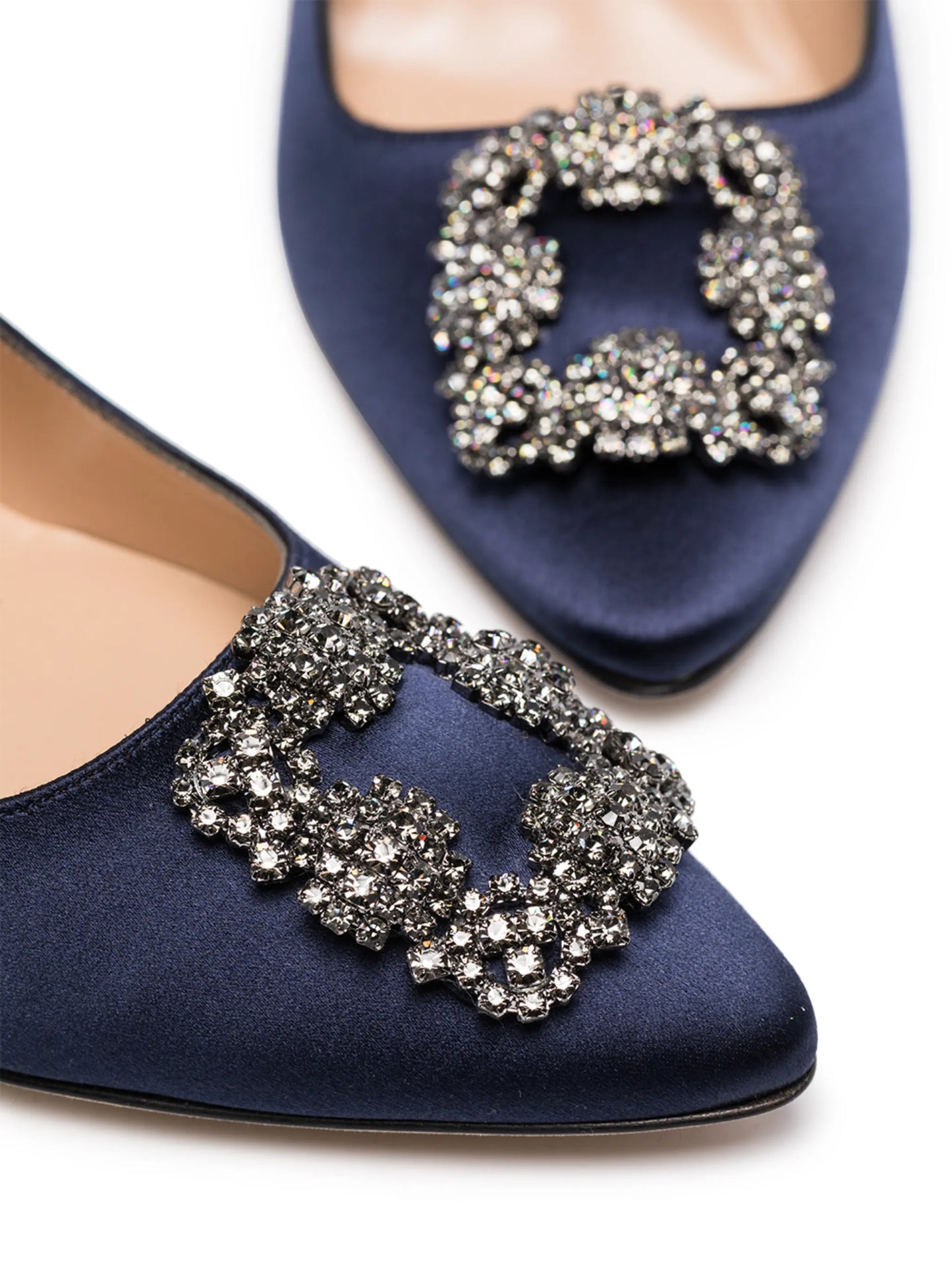 Hangisi 95mm appliqué satin pumps