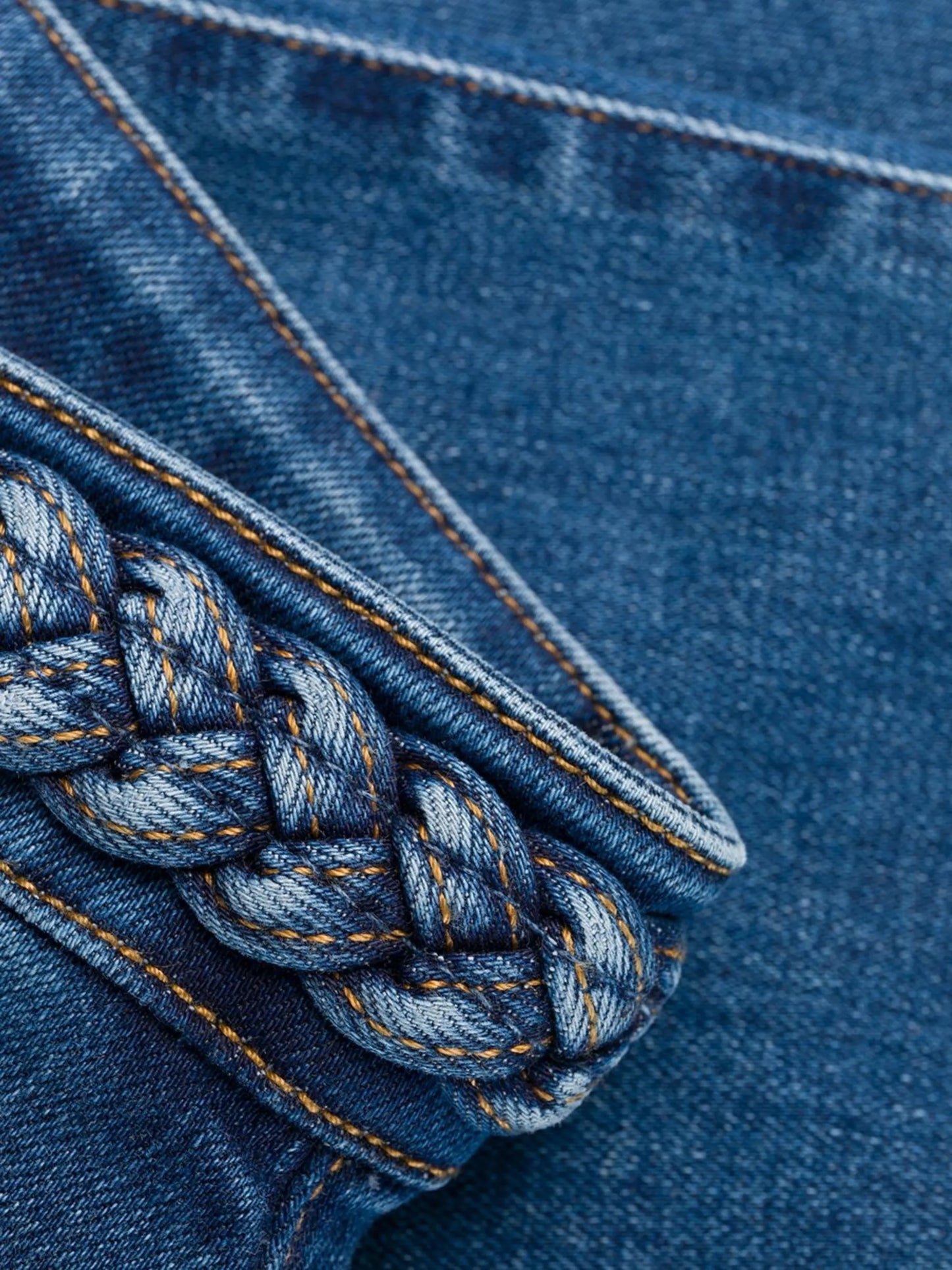 braided-waistband skinny jeans
