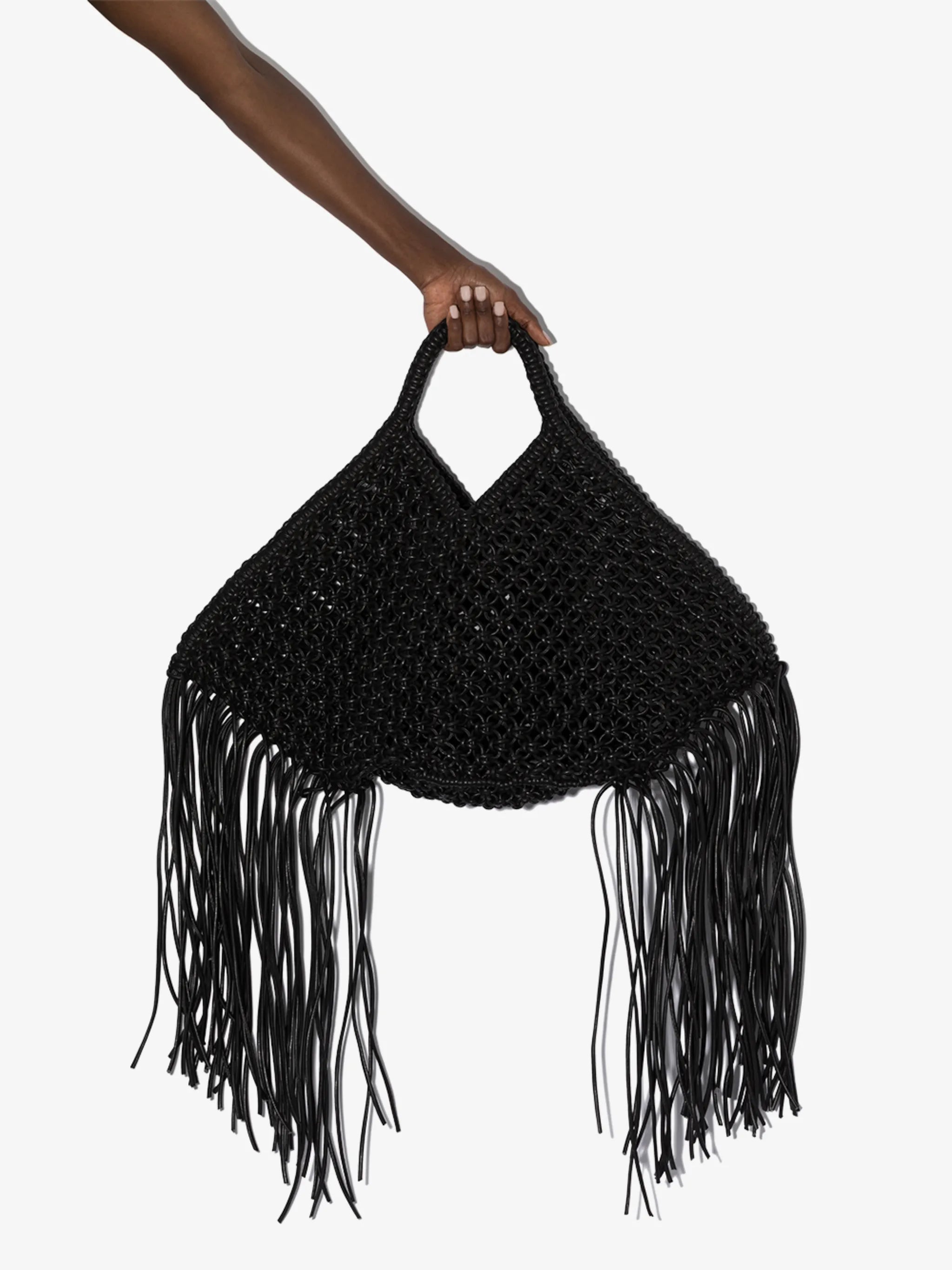 large woven vegan-leather basket tote bag