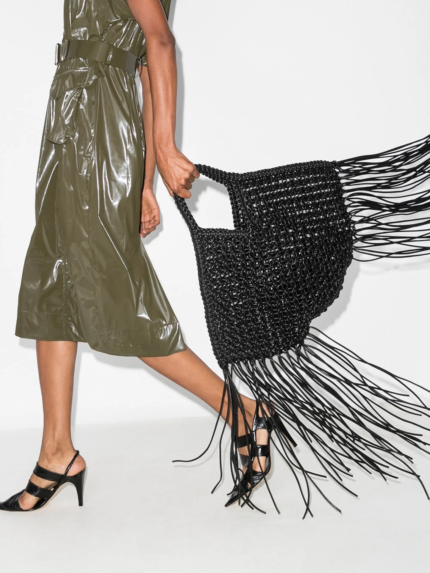 large woven vegan-leather basket tote bag