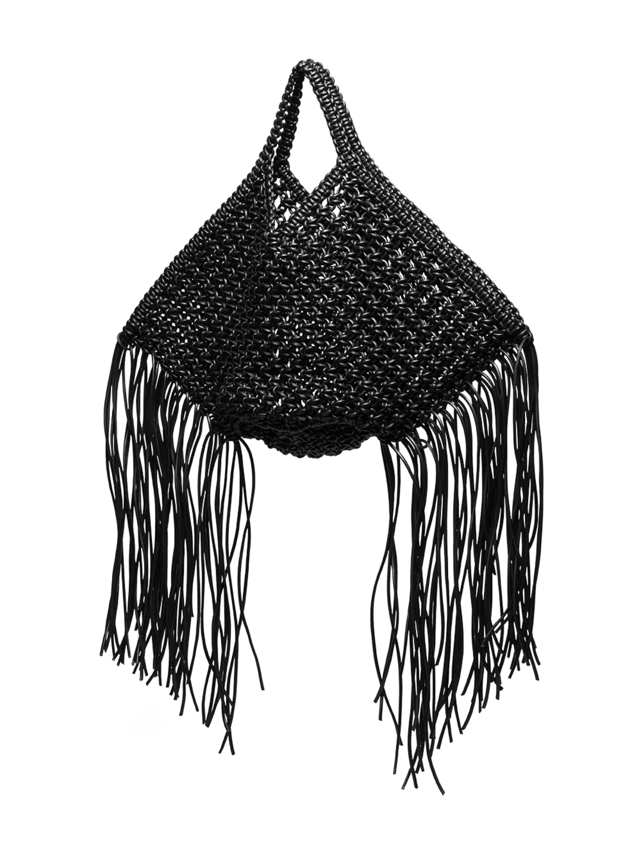 large woven vegan-leather basket tote bag