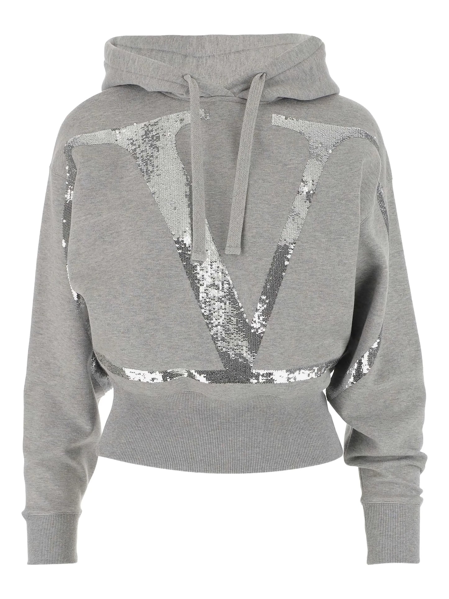 VLOGO cropped sequinned hoodie