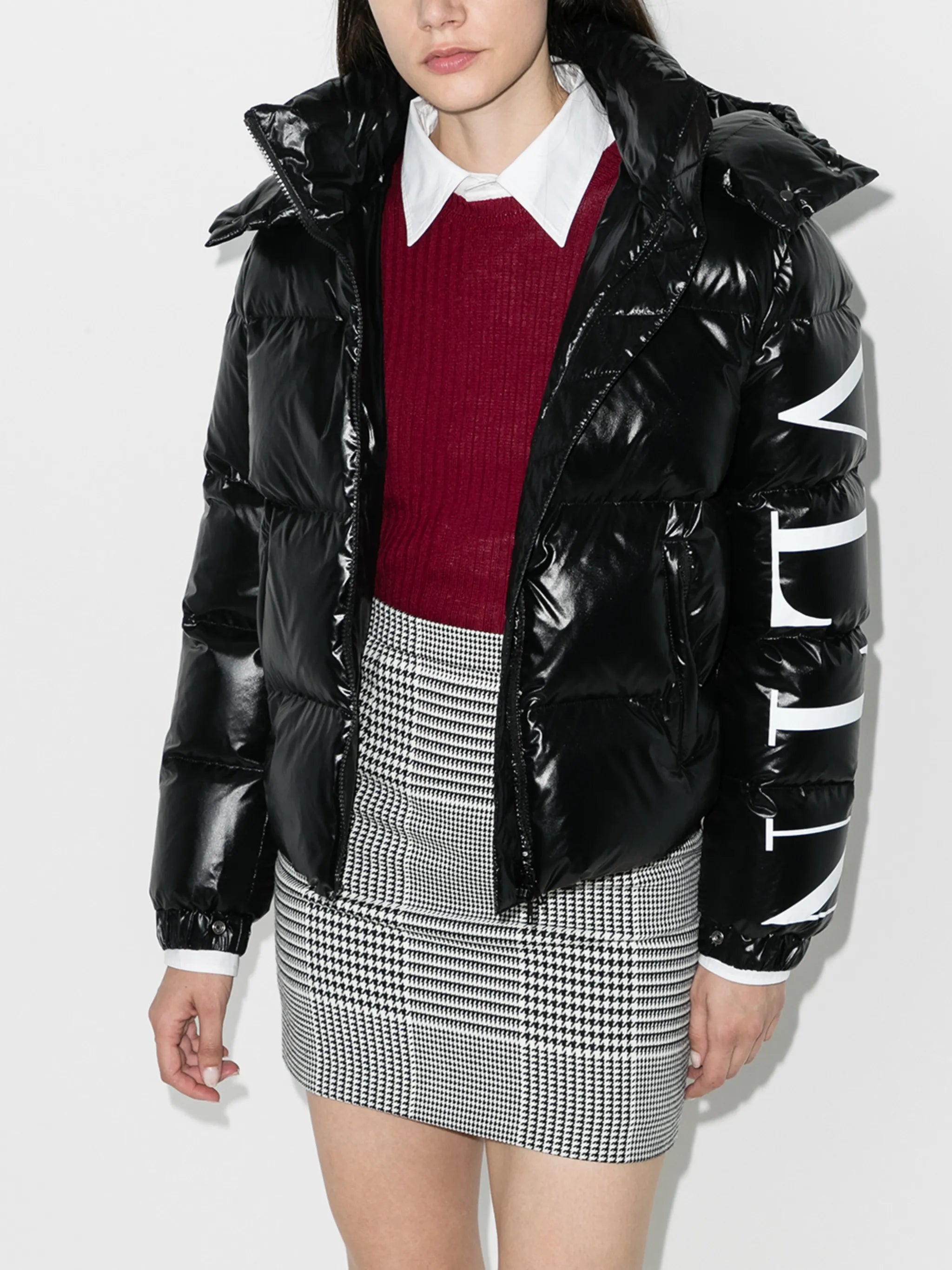 logo-print puffer jacket